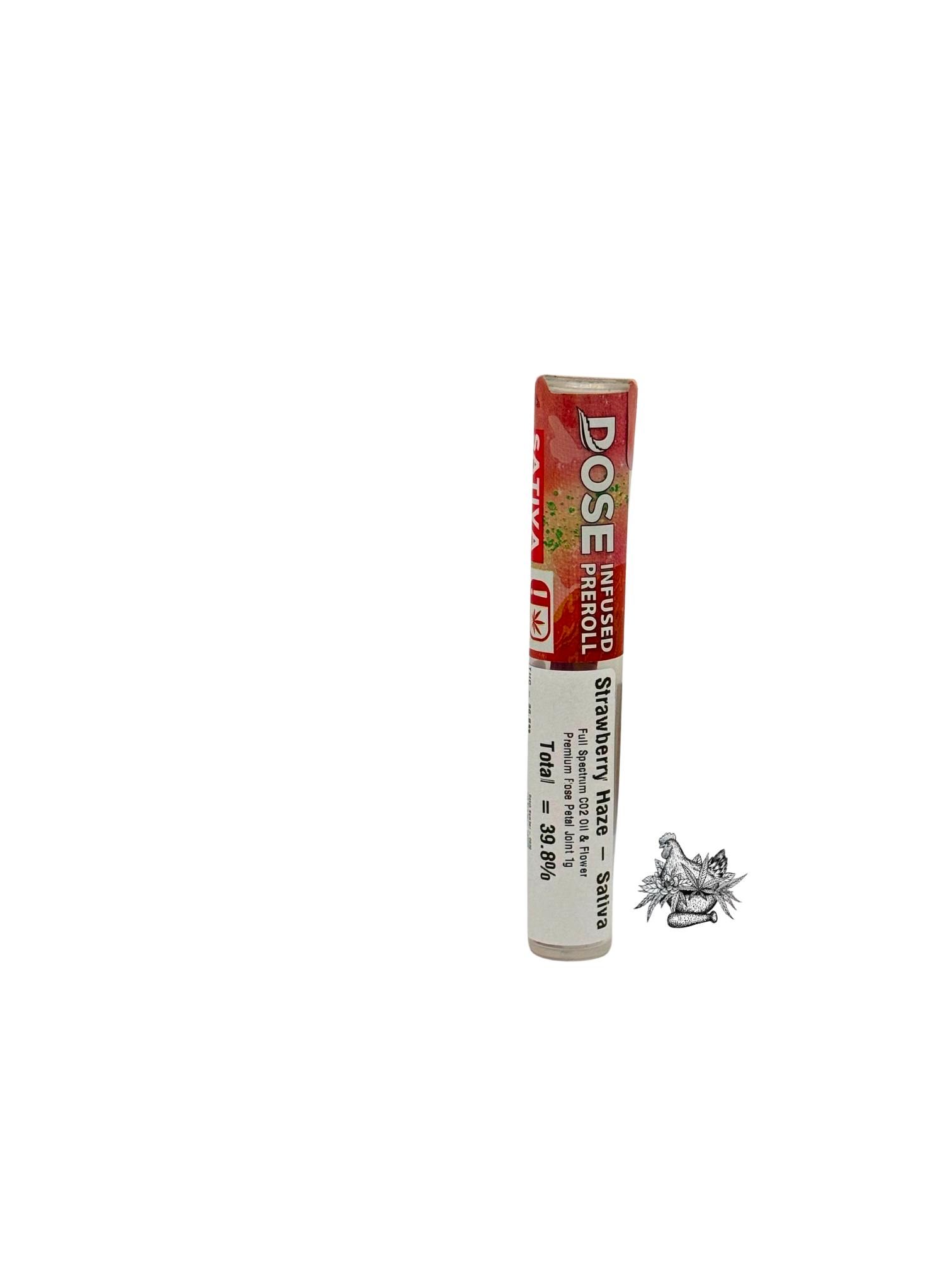 DOSE-1G INFUSED ROSE PETAL PREROLL-STRAWBERRY HAZE-SATIVA