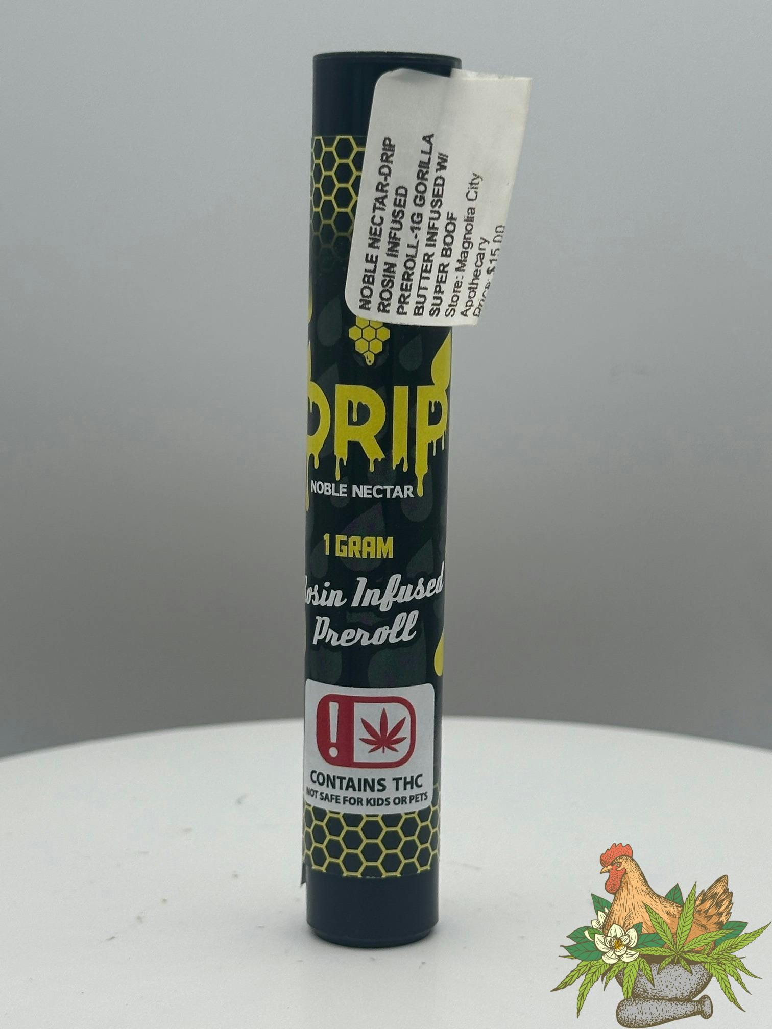 NOBLE NECTAR-DRIP ROSIN INFUSED PREROLL-1G GORILLA BUTTER INFUSED W/SUPER BOOF