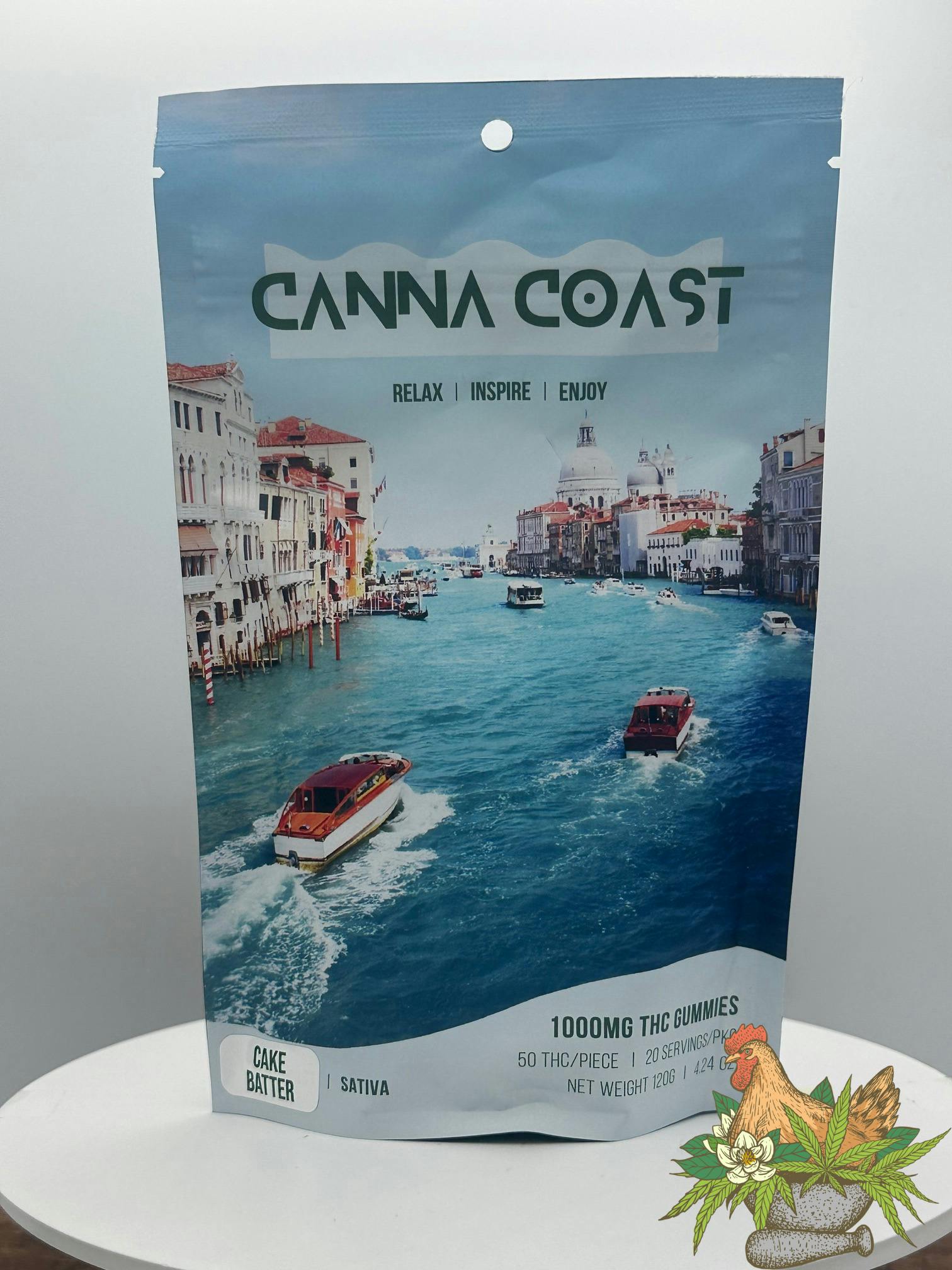 CANNA COAST GUMMIES-1000MG-CAKE BATTER-SATIVA