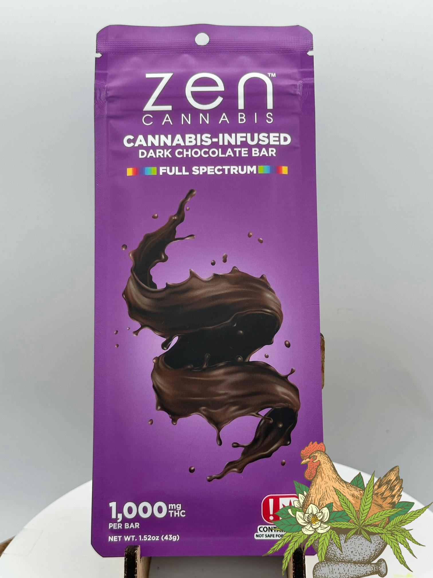 ZEN-DARK CHOCOLATE BAR-1000MG