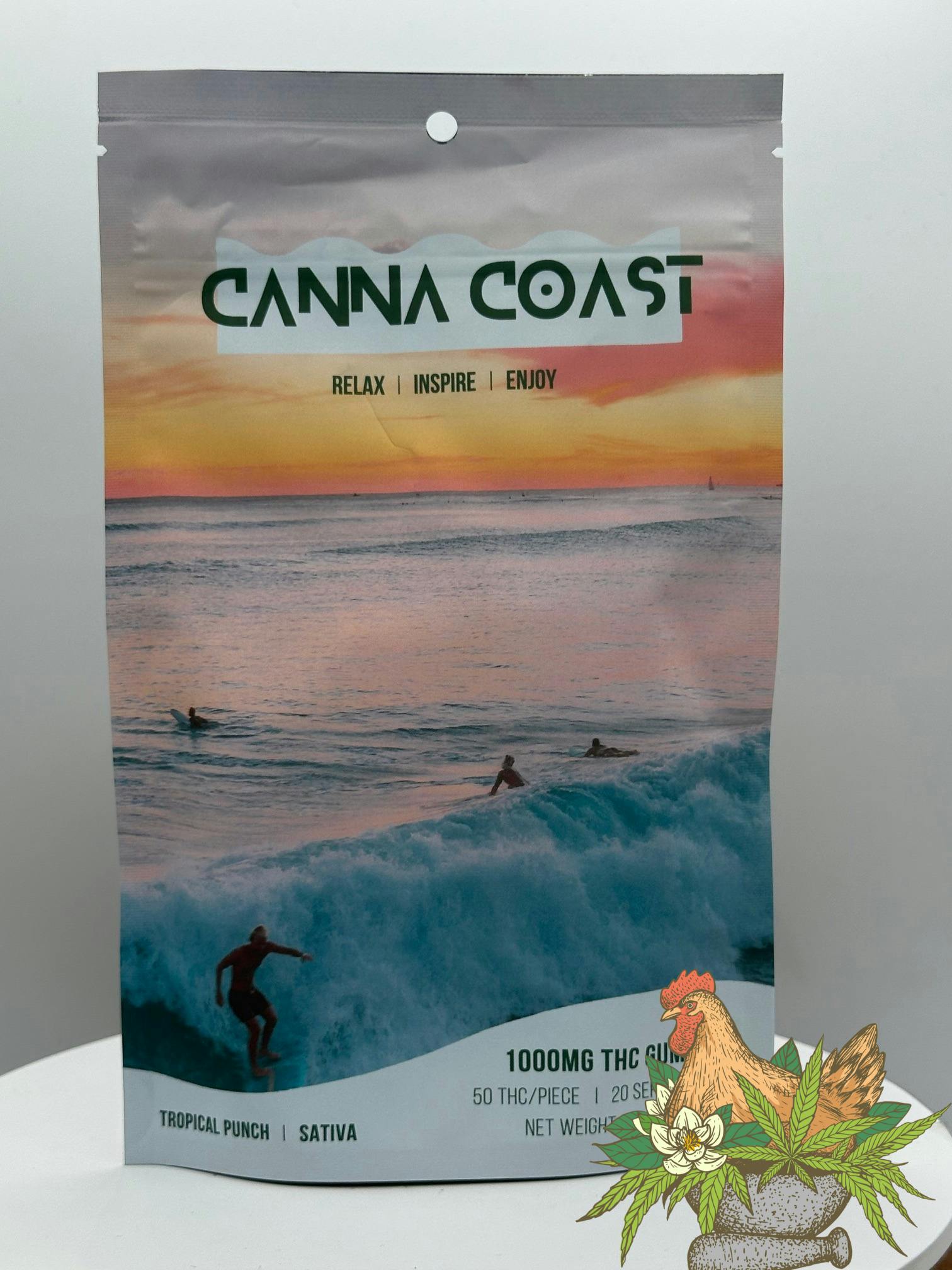 CANNA COAST GUMMIES-1000MG-TROPICAL PUNCH-SATIVA
