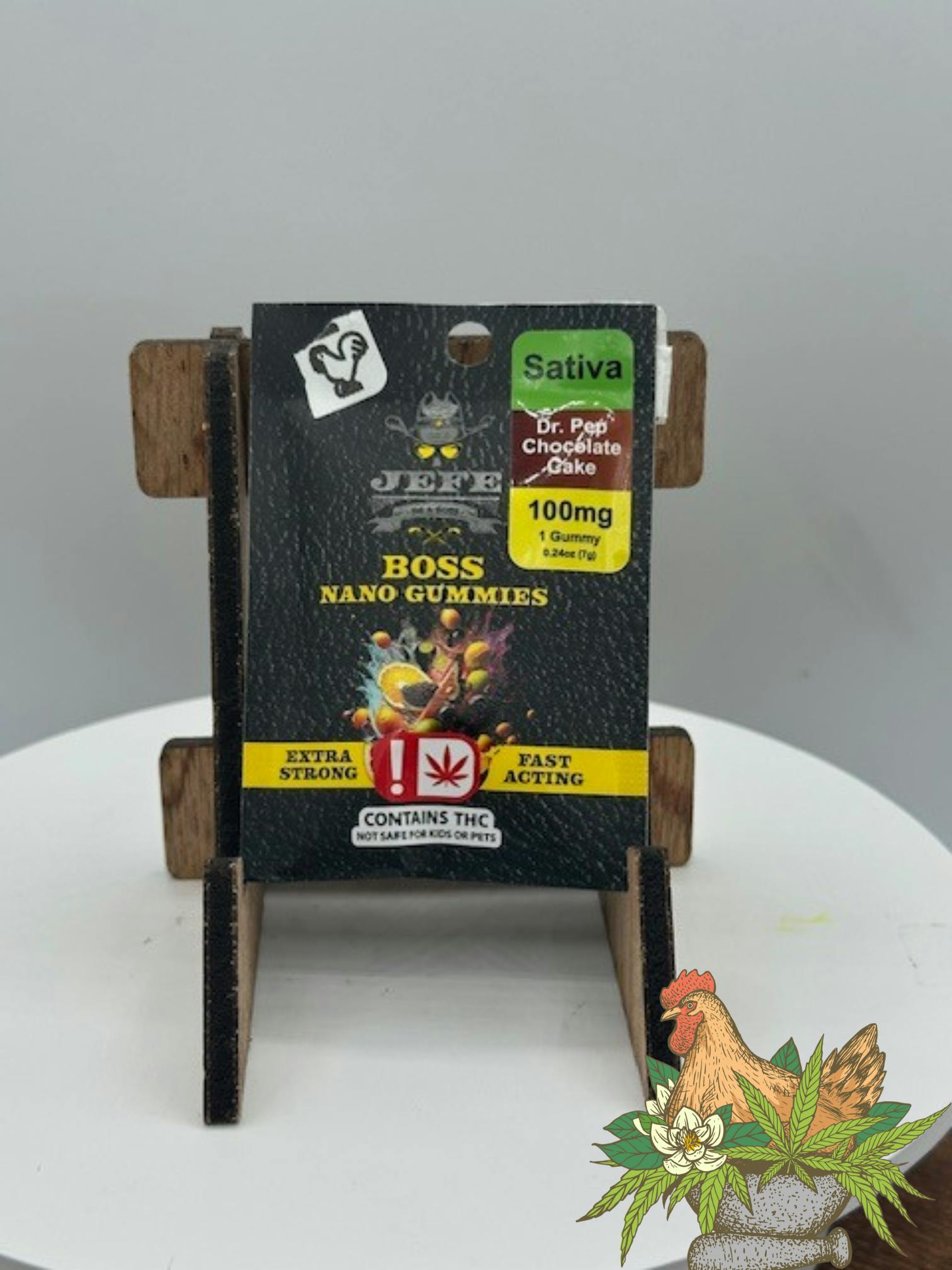 JEFE BOSS NANO SINGLE GUMMY - DR PEPPER CHOCOLATE CAKE - 100MG- SATIVA