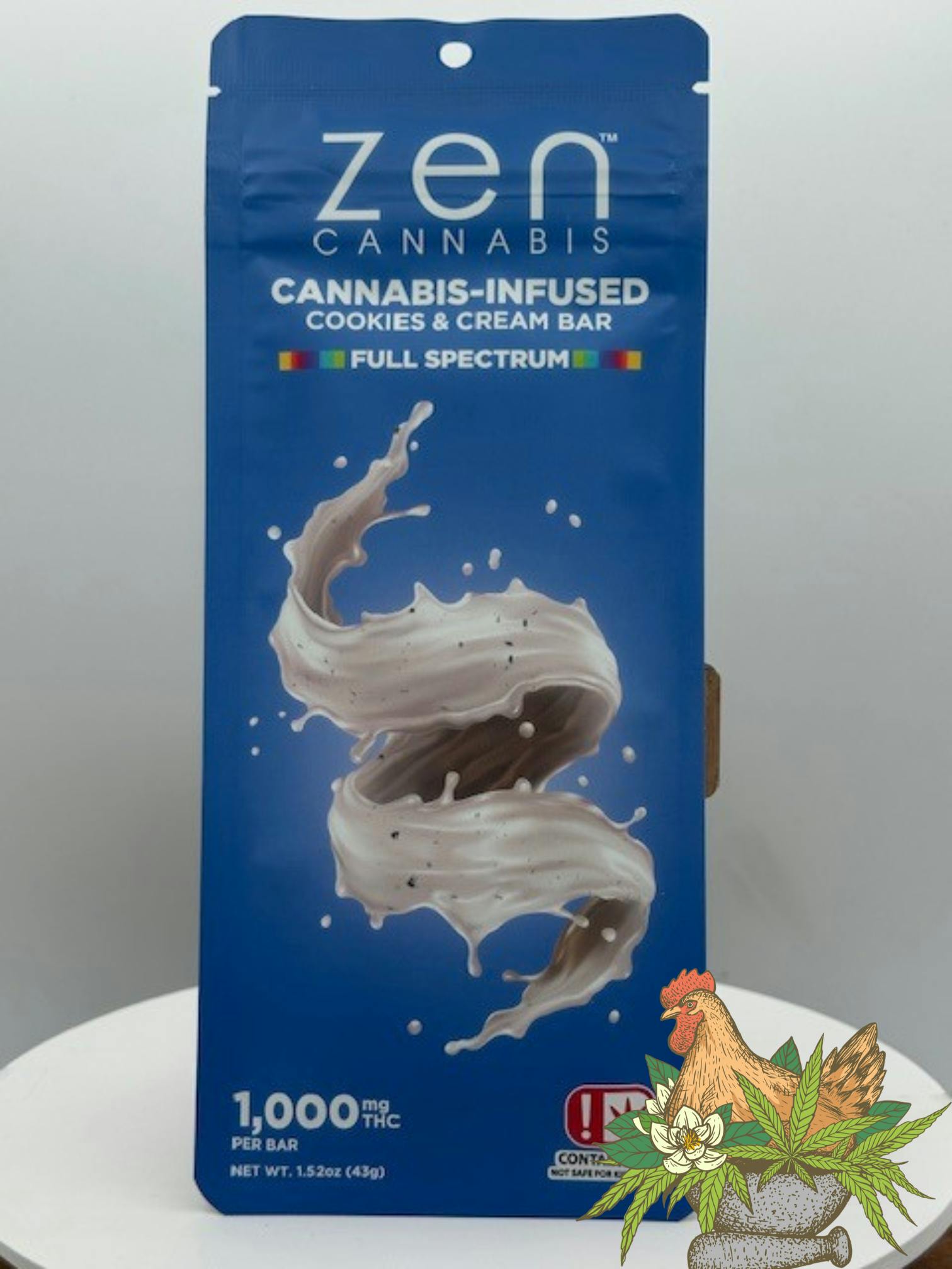 ZEN-COOKIES & CREAM CHOCOLATE BAR-1000MG