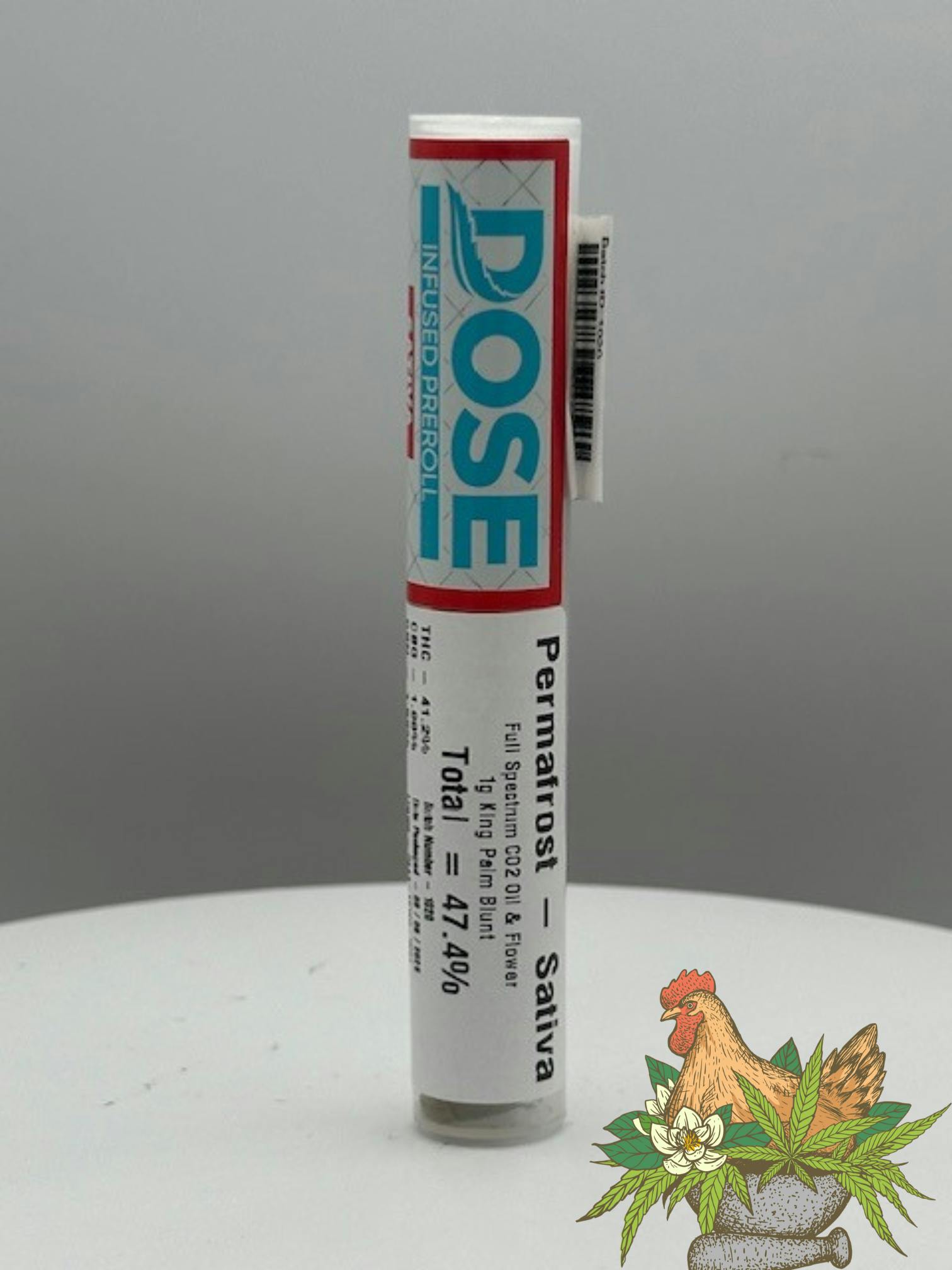 DOSE-1G INFUSED KING PALM BLUNT PREROLL-PERMAFROST-SATIVA