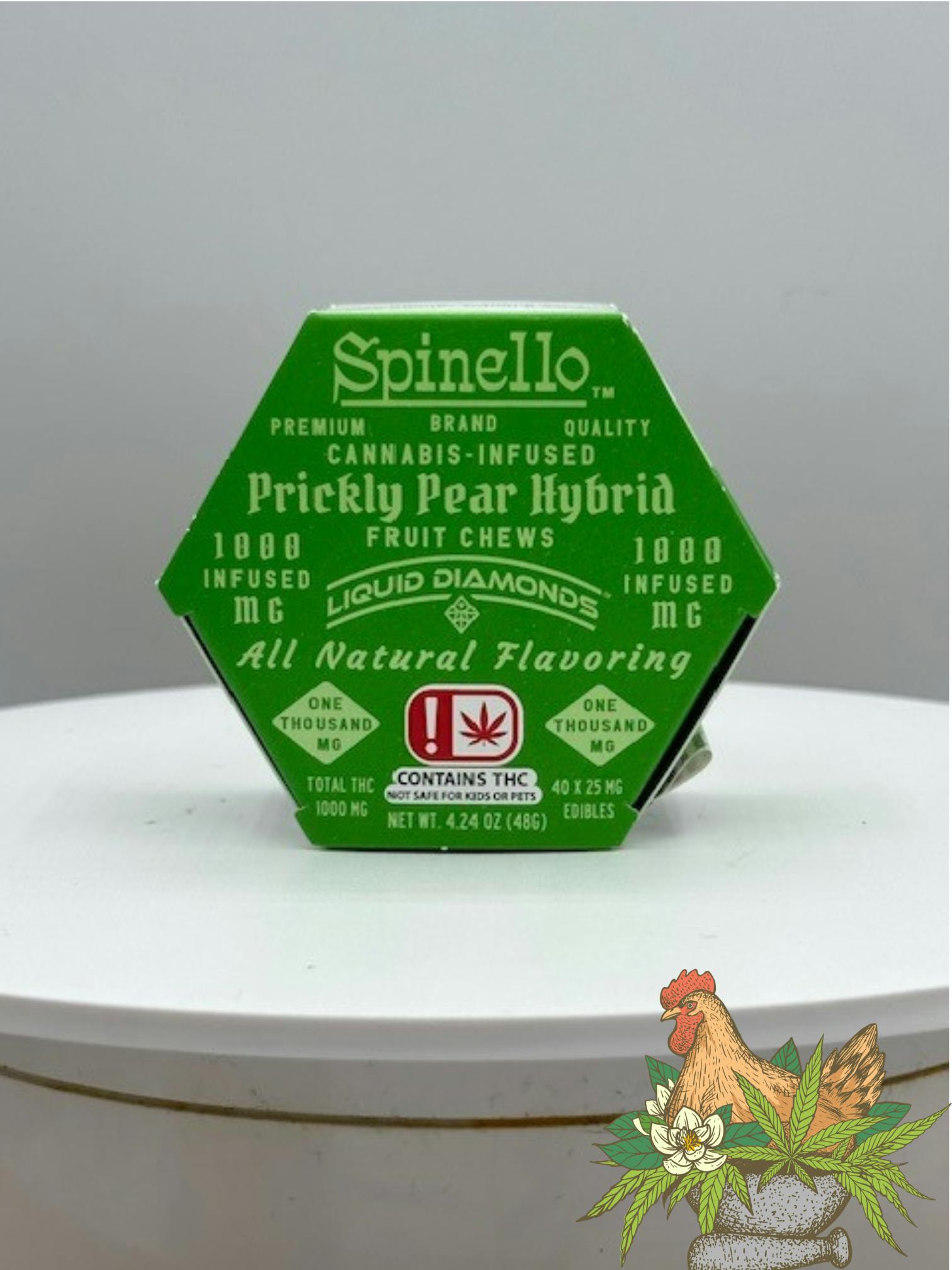 SMOKIEZ-SPINELLO-FRUIT CHEWS-LIQUID DIAMONDS-PRICKLY PEAR-HYBRID-1000MG