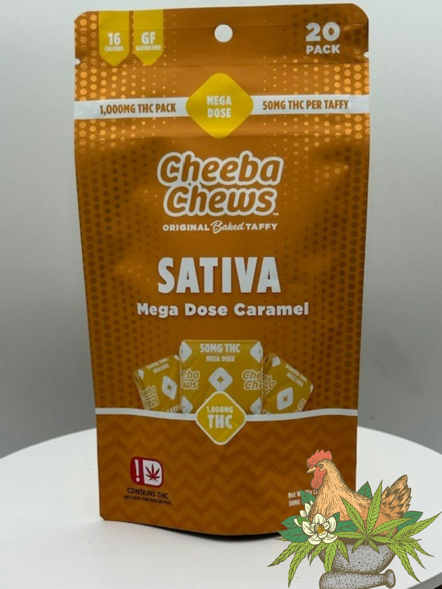 CHEEBA CHEWS-1000MG-MEGA DOSE CARAMEL TAFFY-SATIVA