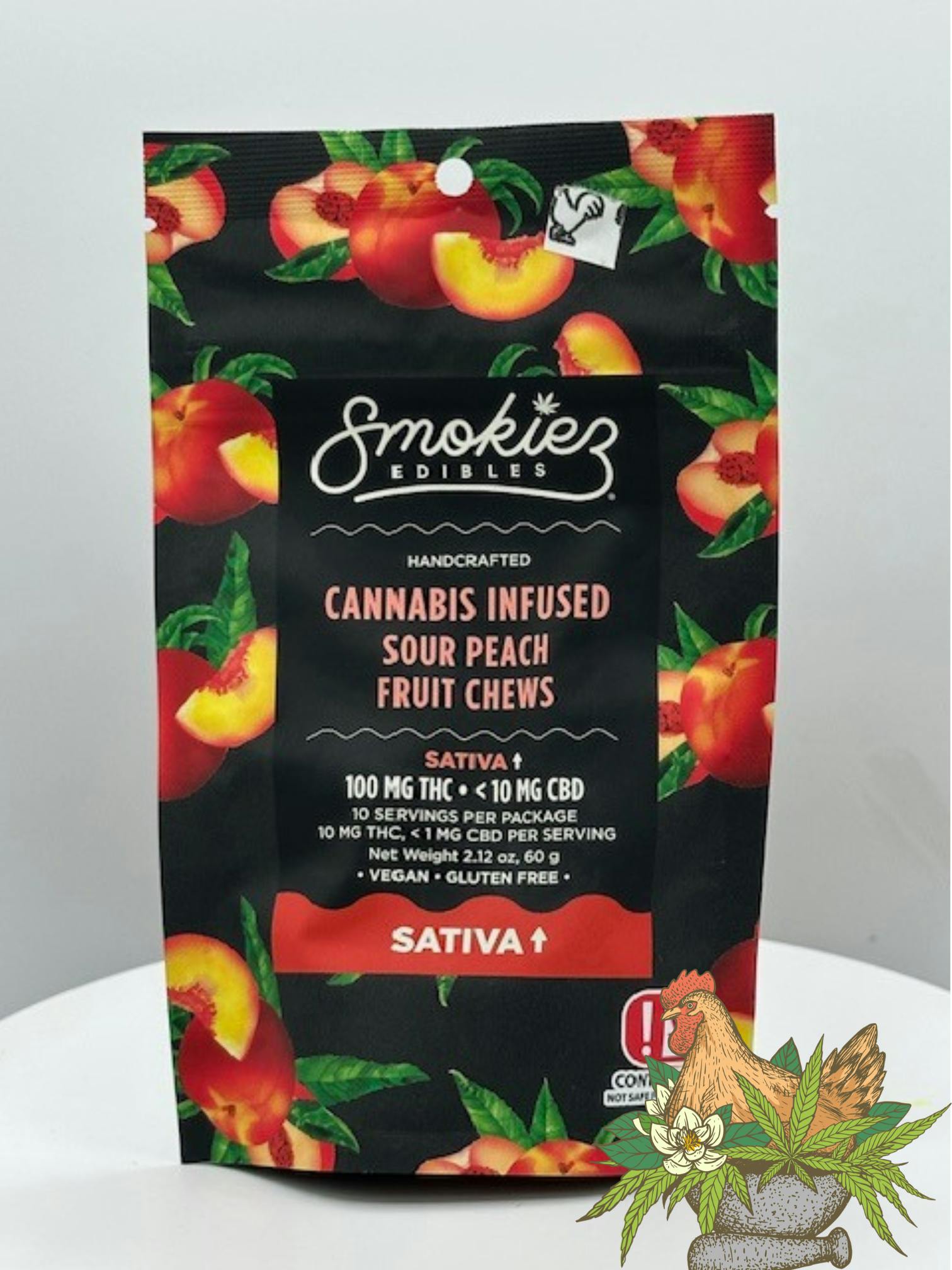 SMOKIEZ-FRUIT CHEWS-SOUR PEACH-100MG-SATIVA