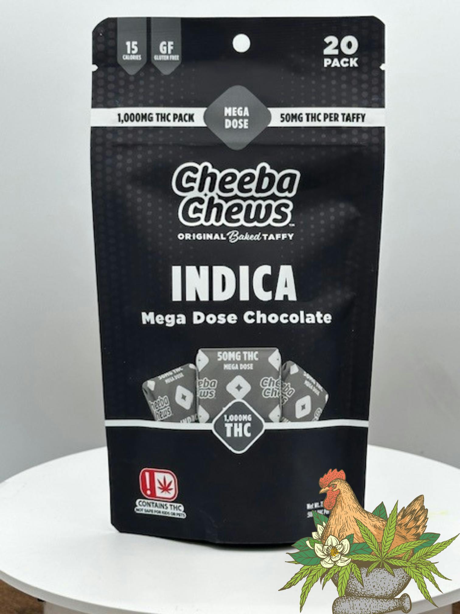 CHEEBA CHEWS-1000MG-MEGA DOSE CHOCOLATE TAFFY-INDICA