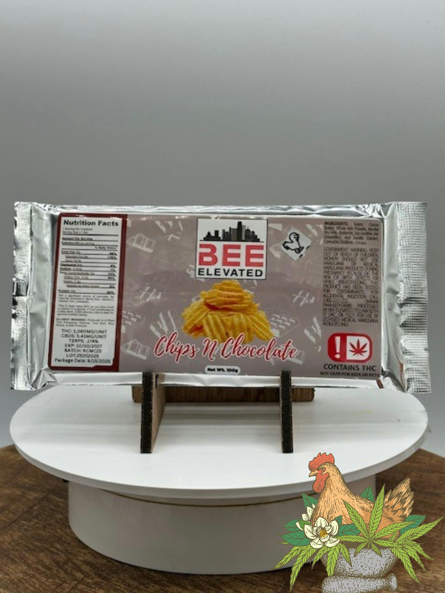 BEE ELEVATED-CHIPS N CHOCOLATE BAR-1000MG