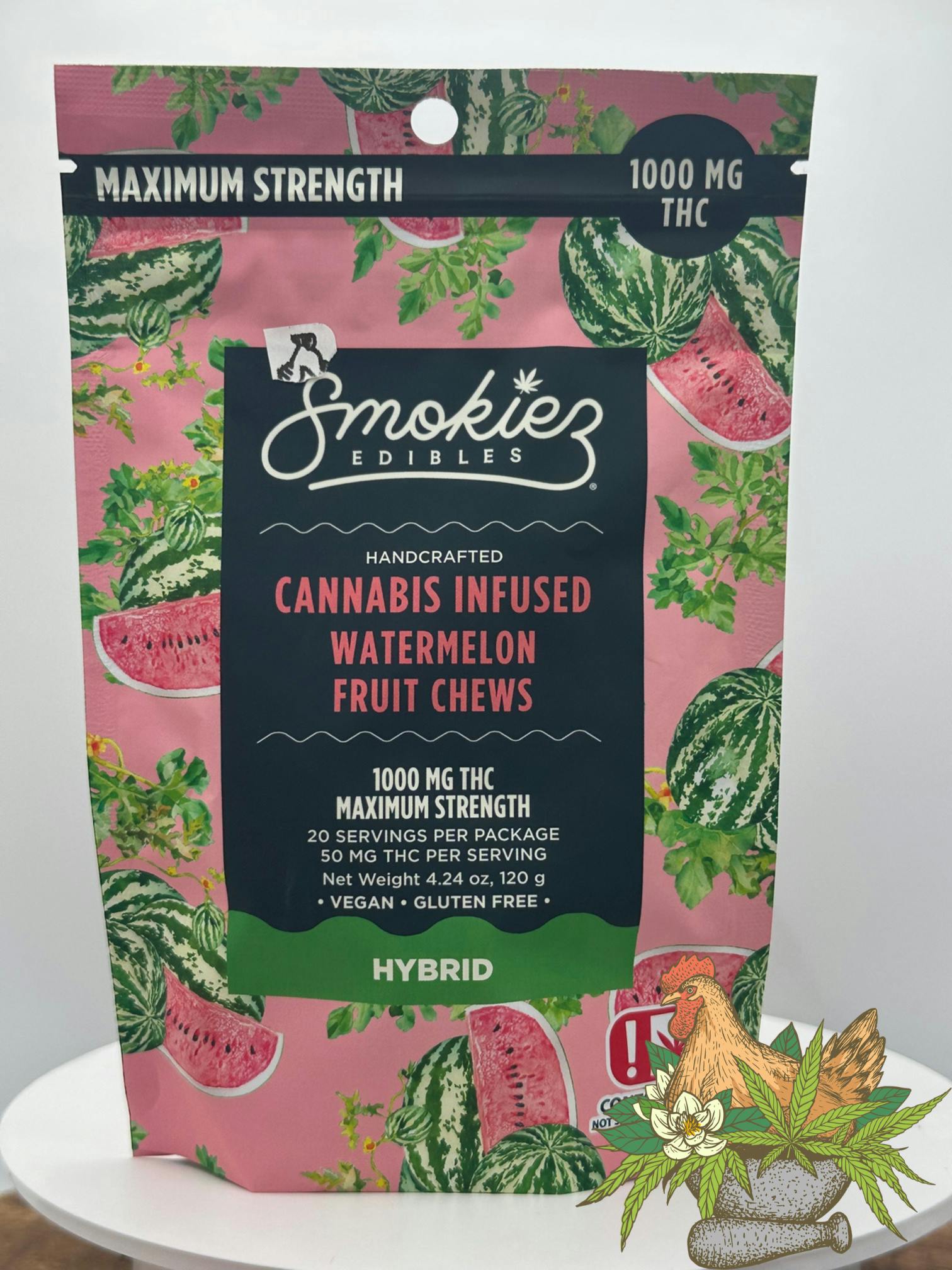 SMOKIEZ-FRUIT CHEWS-SWEET WATERMELON-1000MG-HYBRID