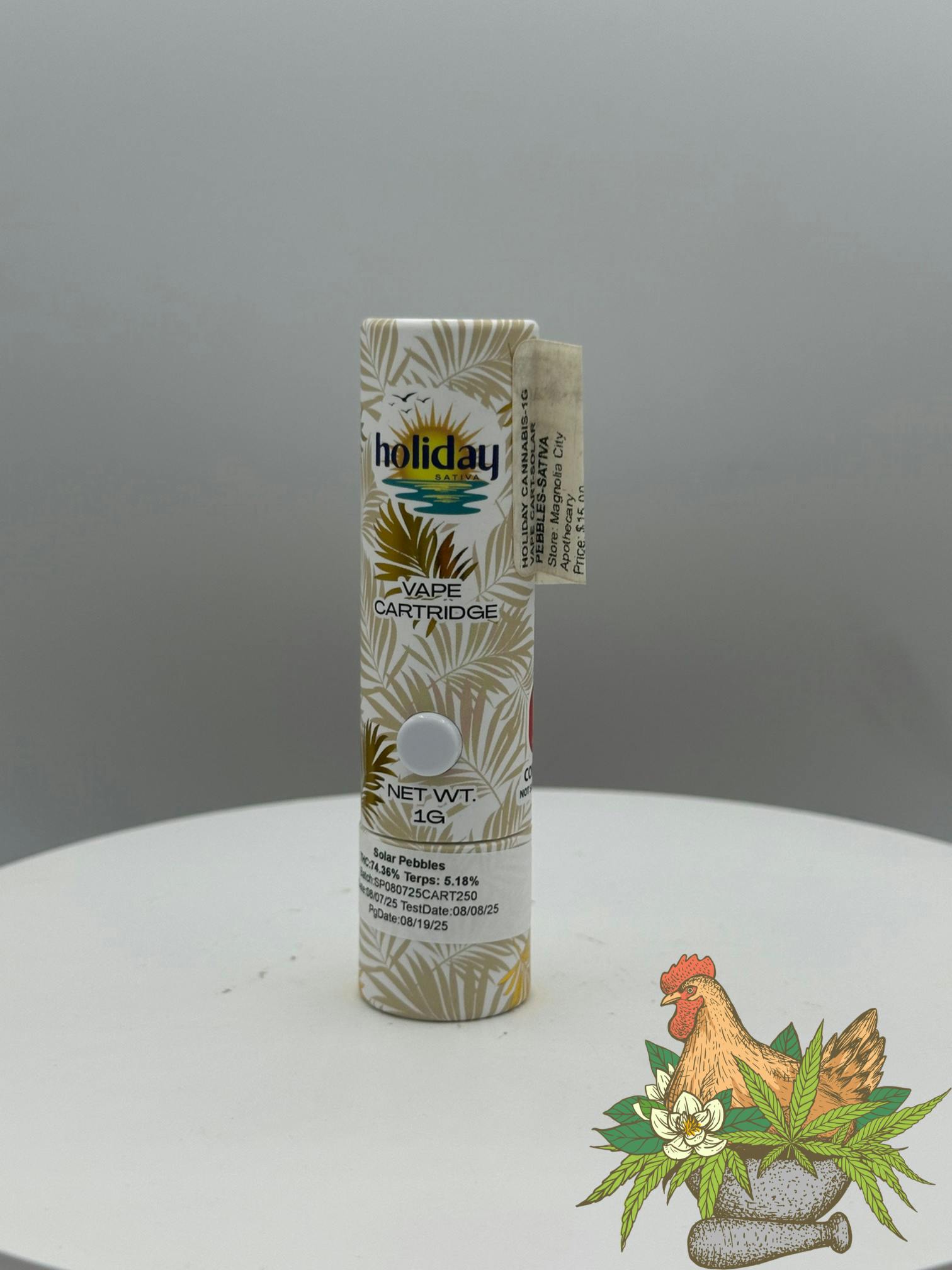 HOLIDAY CANNABIS-1G VAPE CART-SOLAR PEBBLES-SATIVA