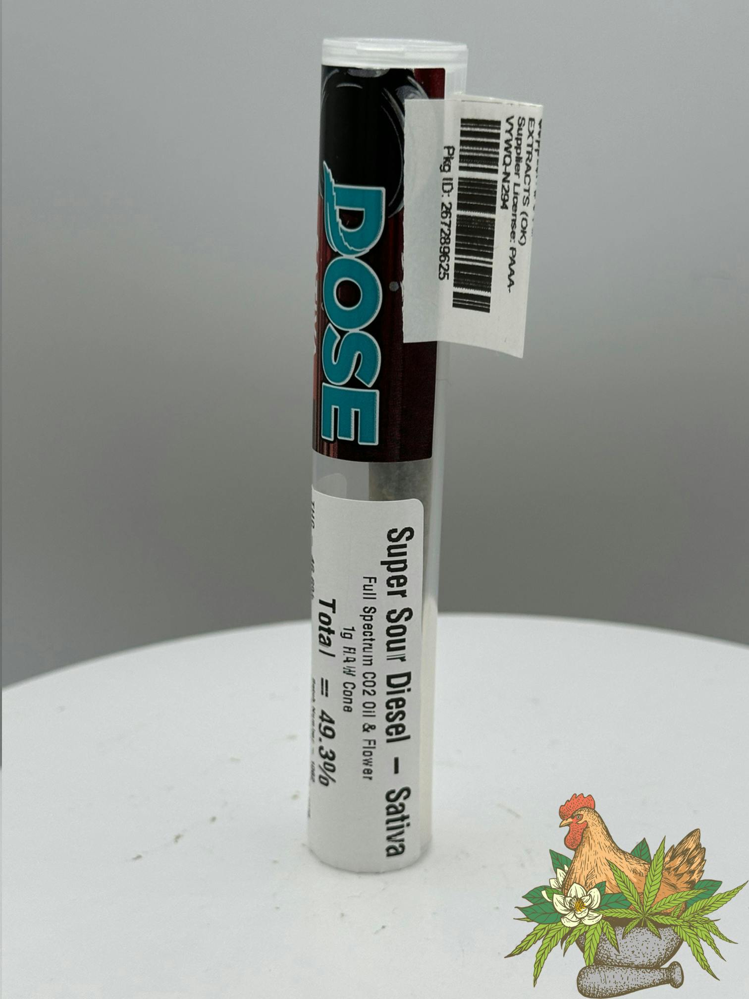 DOSE-1G INFUSED RAW PREROLL-SUPER SOUR DIESEL-SATIVA