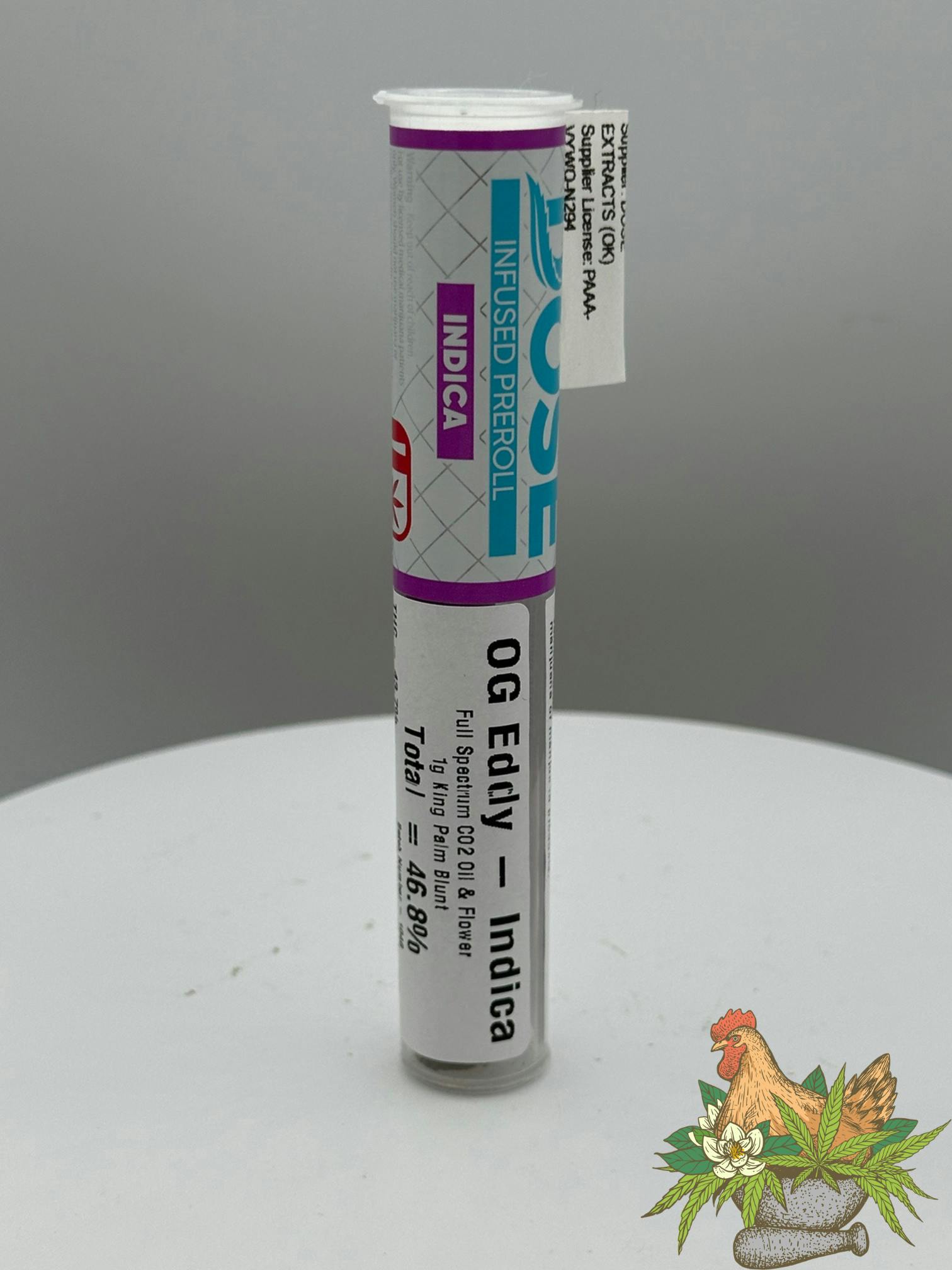 DOSE-1G INFUSED KING PALM BLUNT PREROLL-OG EDDY-INDICA