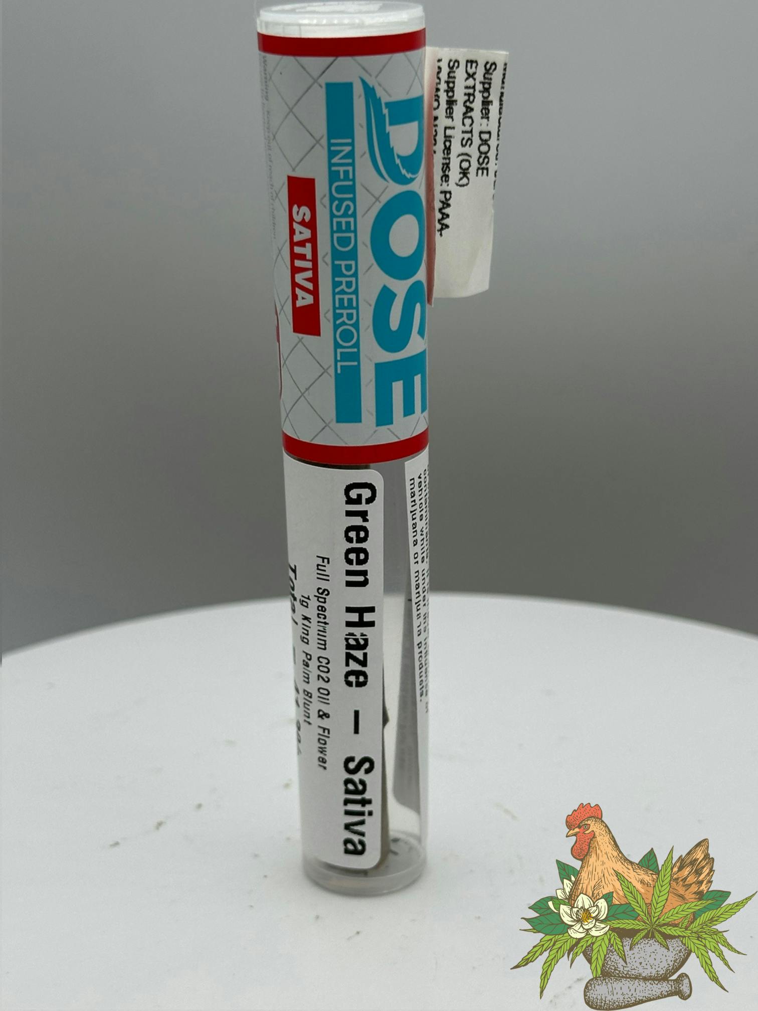 DOSE-1G INFUSED KING PALM BLUNT PREROLL-GREEN HAZE-SATIVA