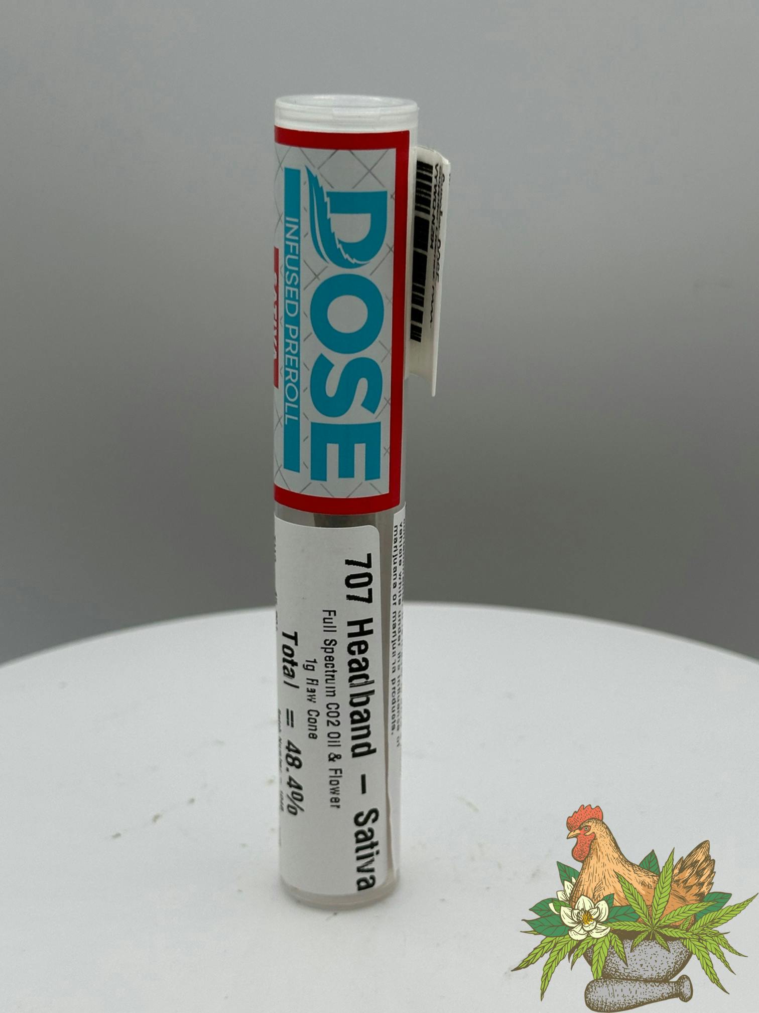 DOSE-1G INFUSED RAW PREROLL-707 HEADBAND-SATIVA