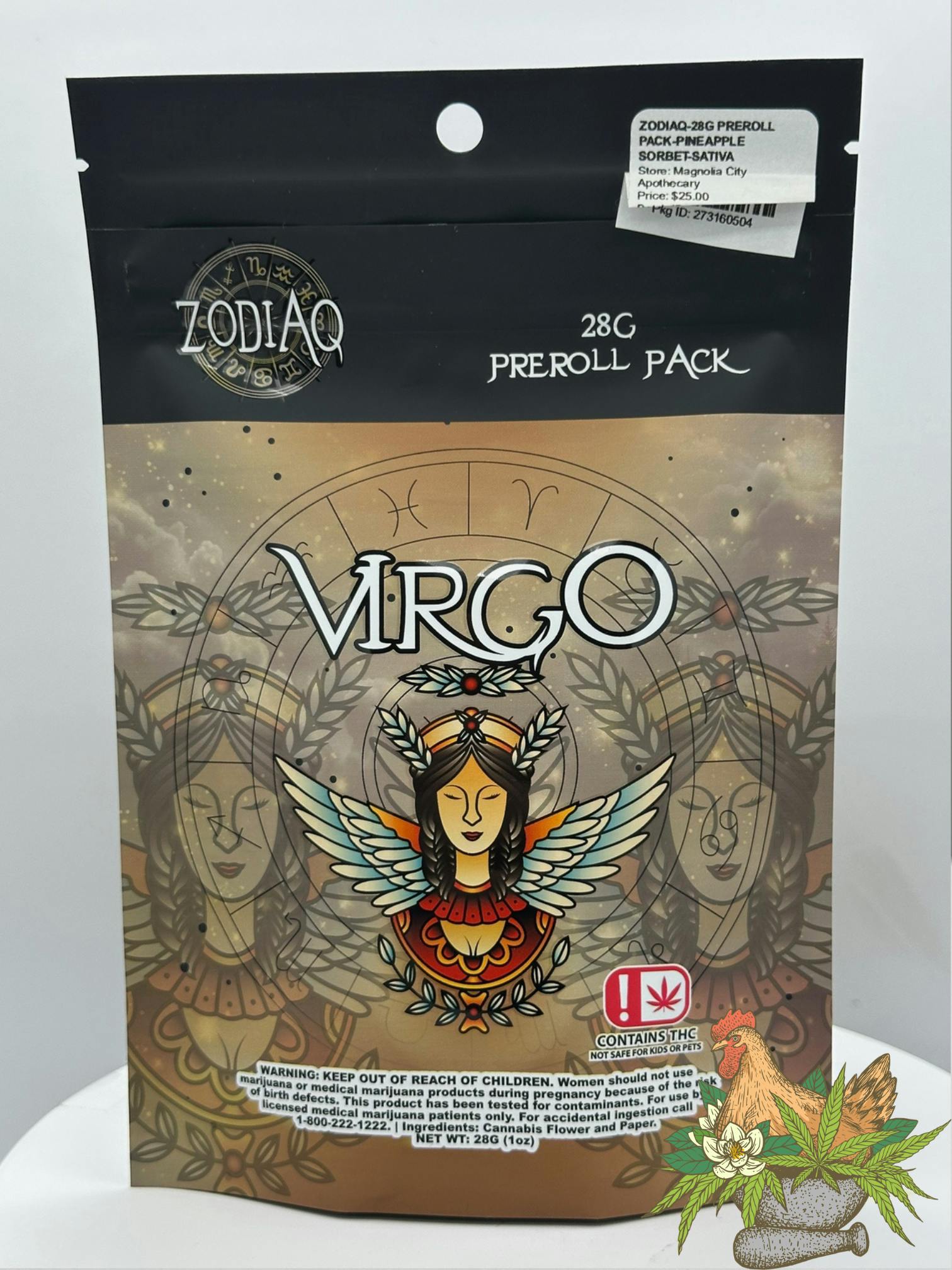 ZODIAQ-28G PREROLL PACK-PINEAPPLE SORBET-SATIVA