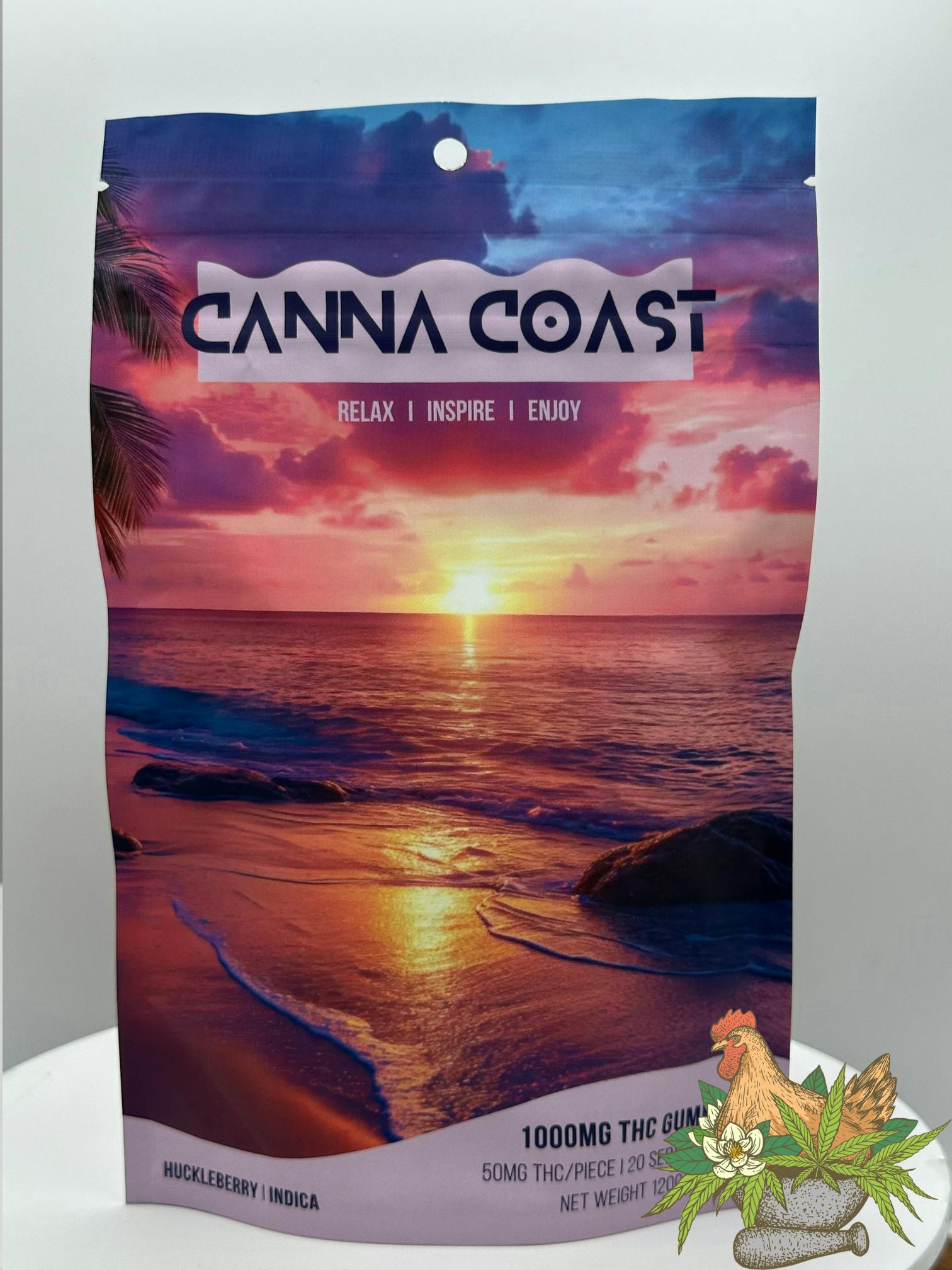 CANNA COAST GUMMIES-1000MG-HUCKLEBERRY-INDICA