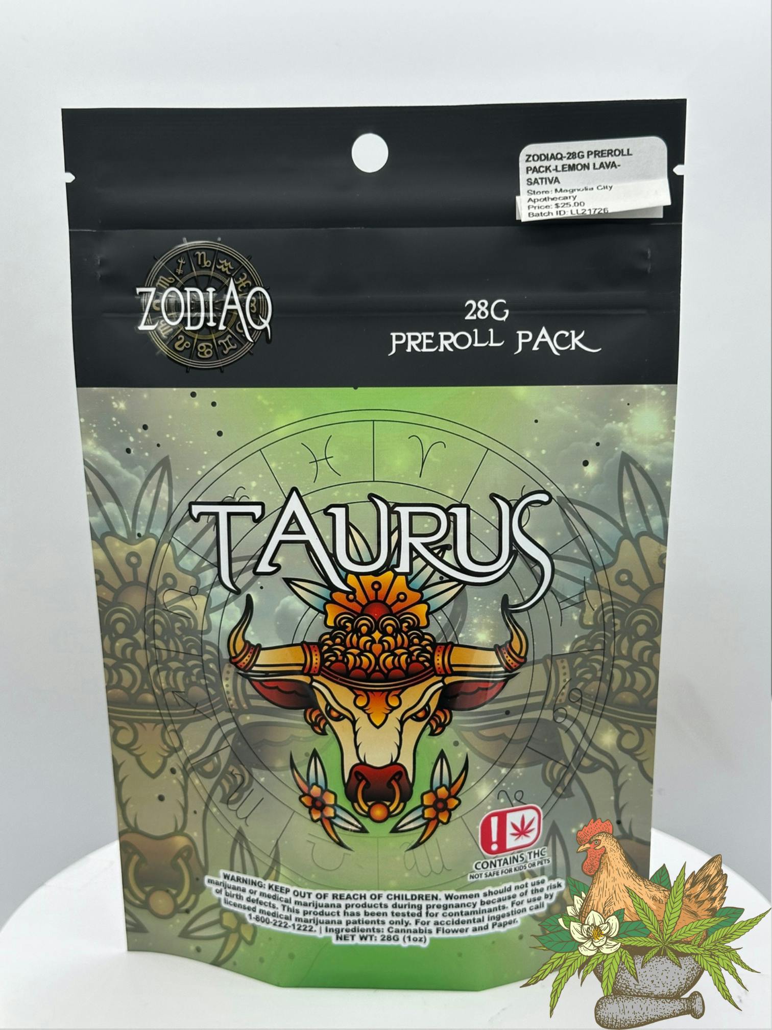 ZODIAQ-28G PREROLL PACK-LEMON LAVA-SATIVA