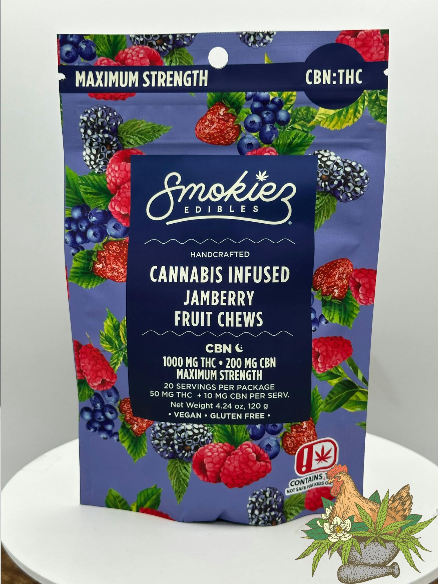 SMOKIEZ-FRUIT CHEWS-SWEET JAMBERRY-5:1 THC:CBN 1000MG:200MG