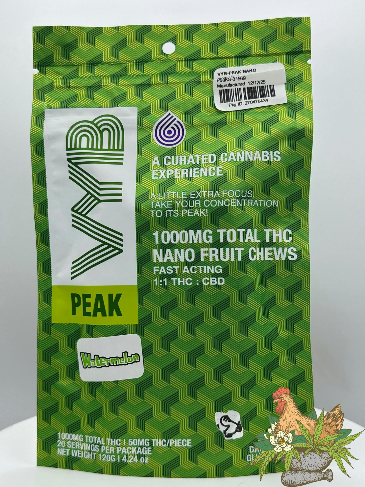 VYB-PEAK NANO GUMMIES 100MG-WATERMELON