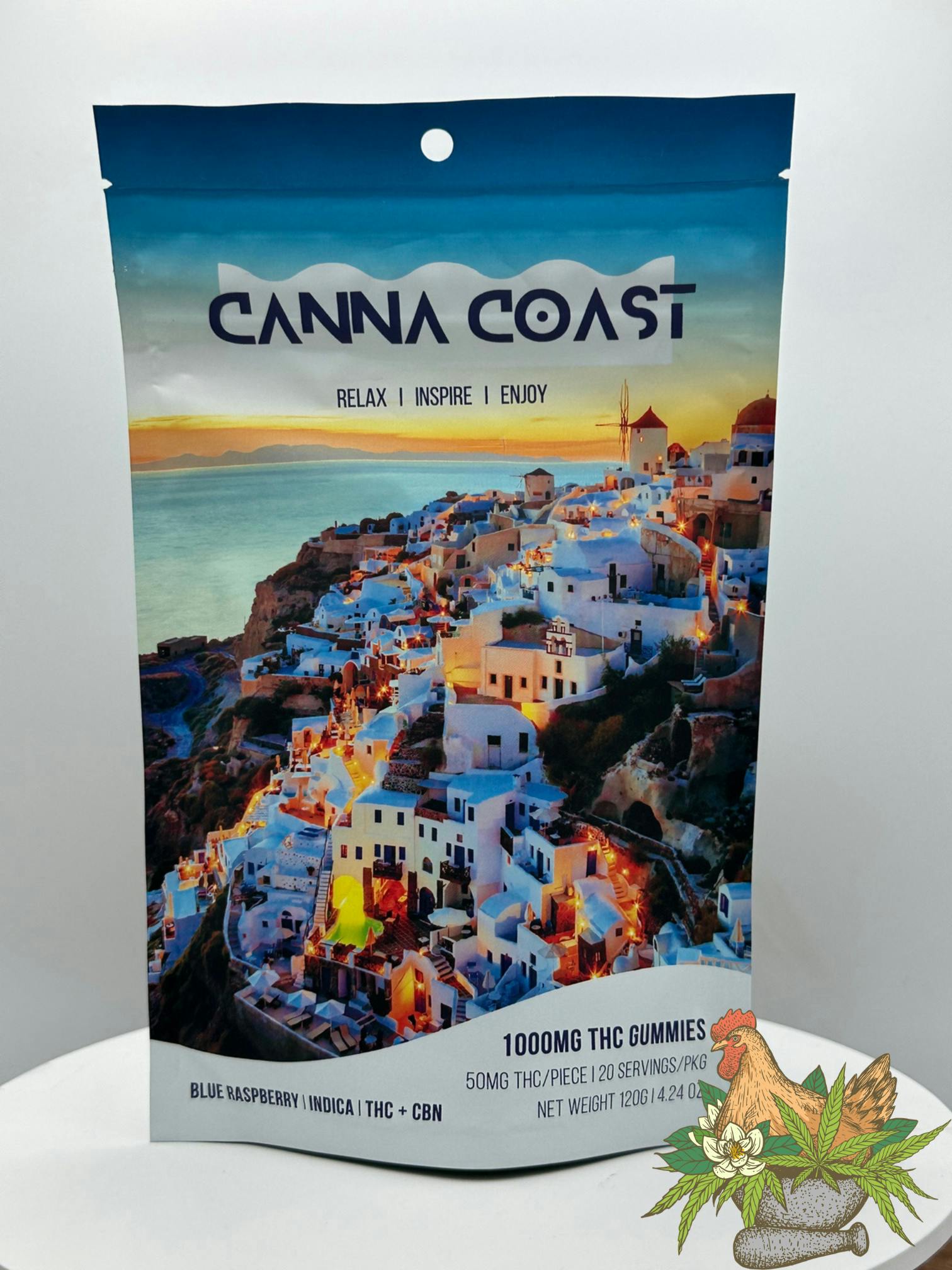 CANNA COAST GUMMIES-1000MG W/CBN-BLUE RASPBERRY-INDICA