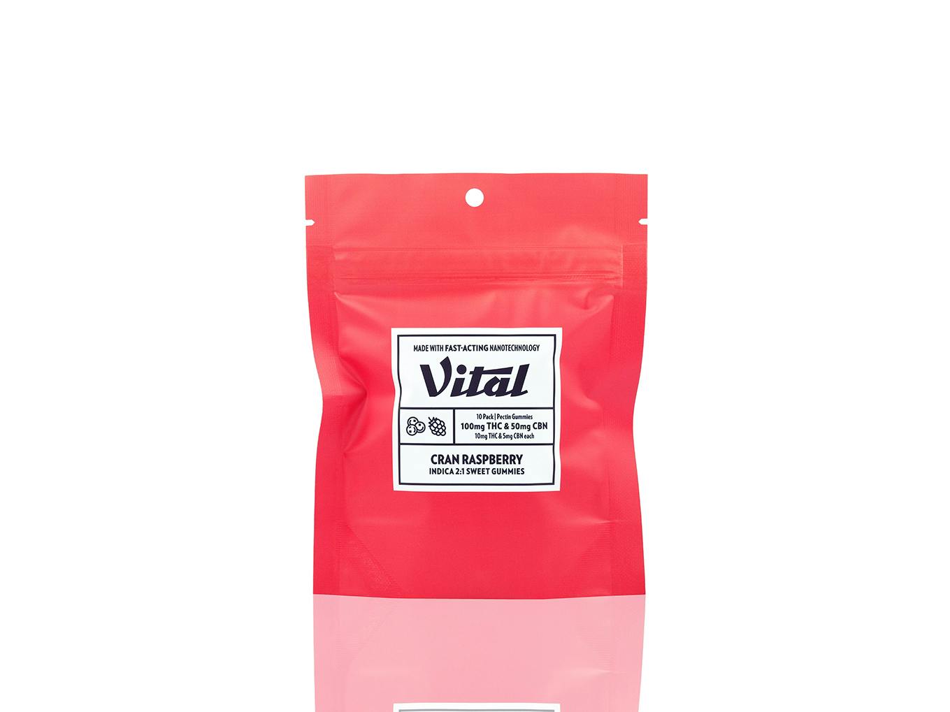 Vital - Pectin Cran Raspberry 2:1 THC:CBN Gummies