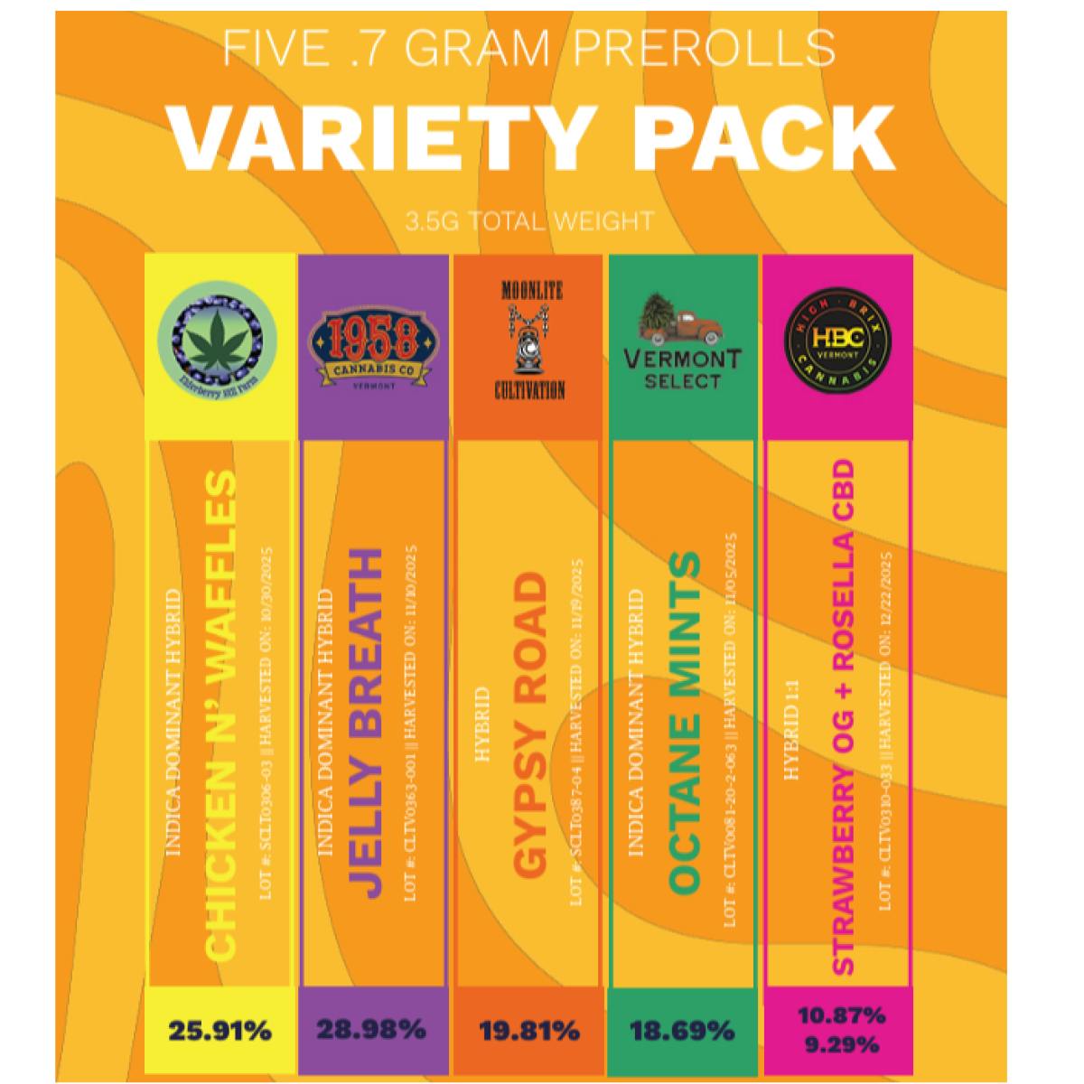 (5) .7g Preroll Variety Pack