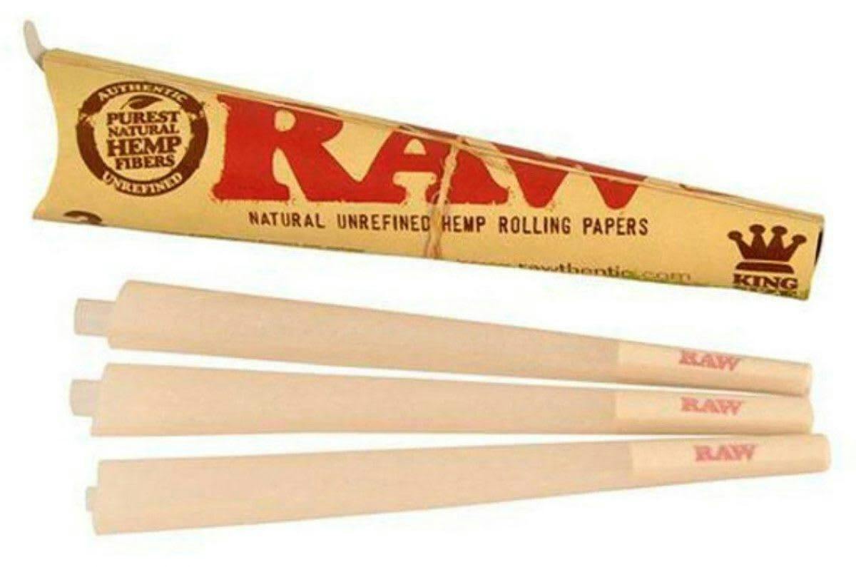 Raw Natural Unrefined Pre-Rolled Cones - King Size (3 Pack)