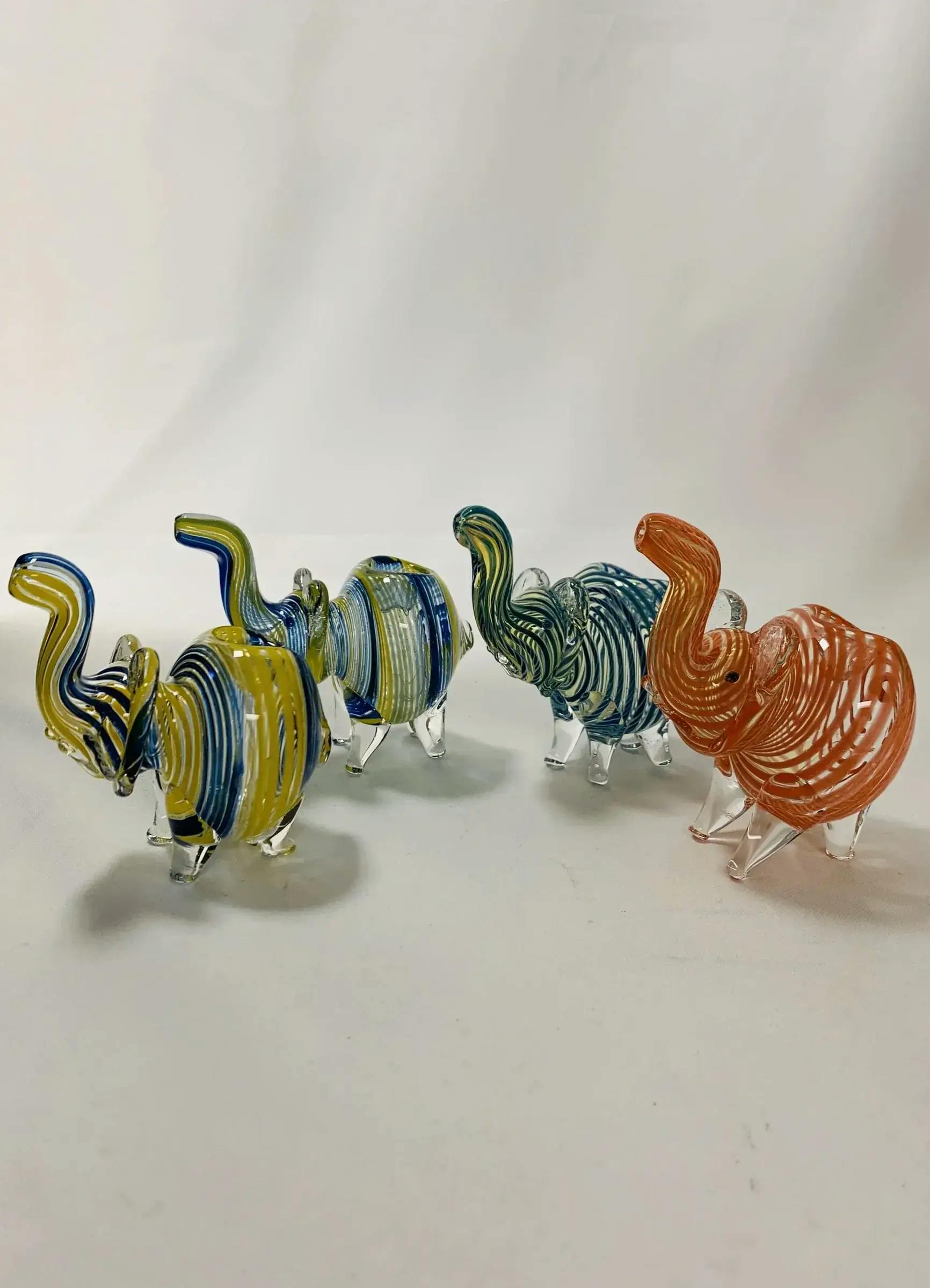 Standing Elephant Glass Hand Pipe