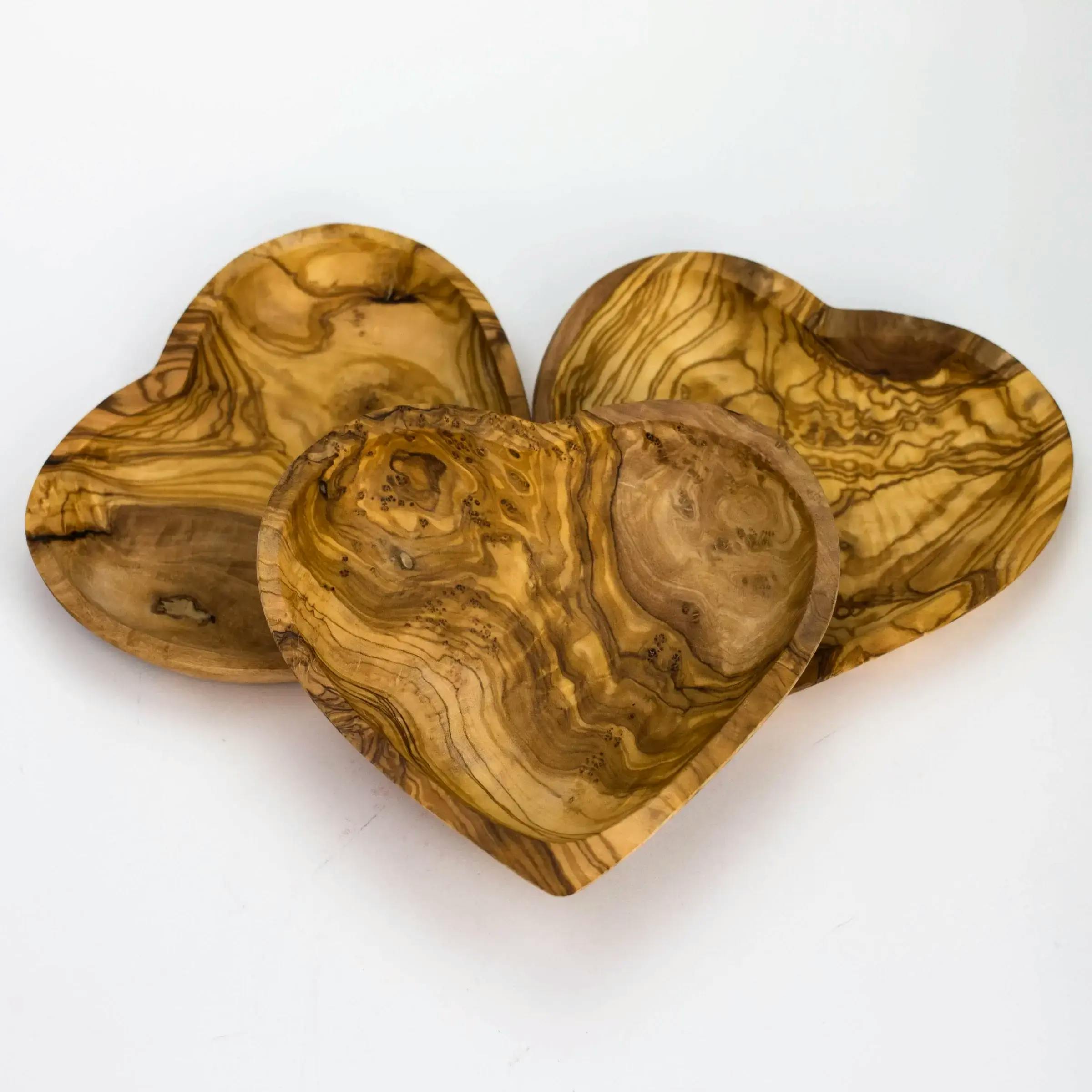 Olive Wood Heart Rolling Tray/Smoker's Gift