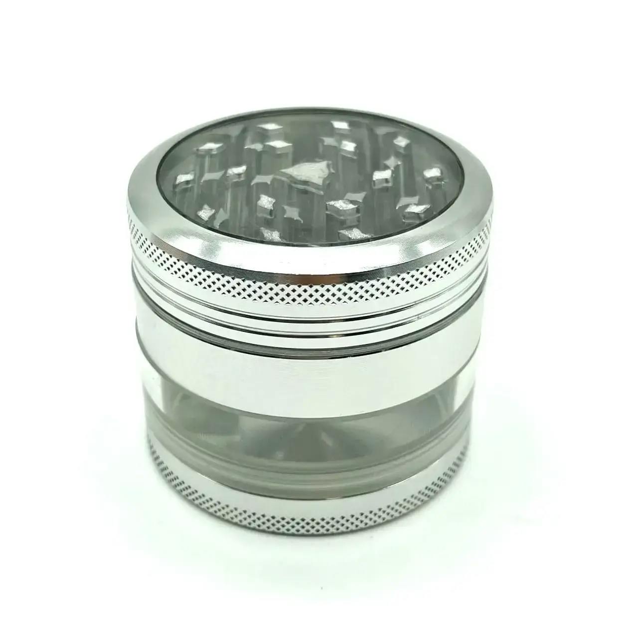 53mm See-Through Aluminum Grinder 4 Parts - Silver