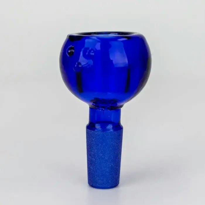 Three Dots Round Thick Glass Bowl - Blue
