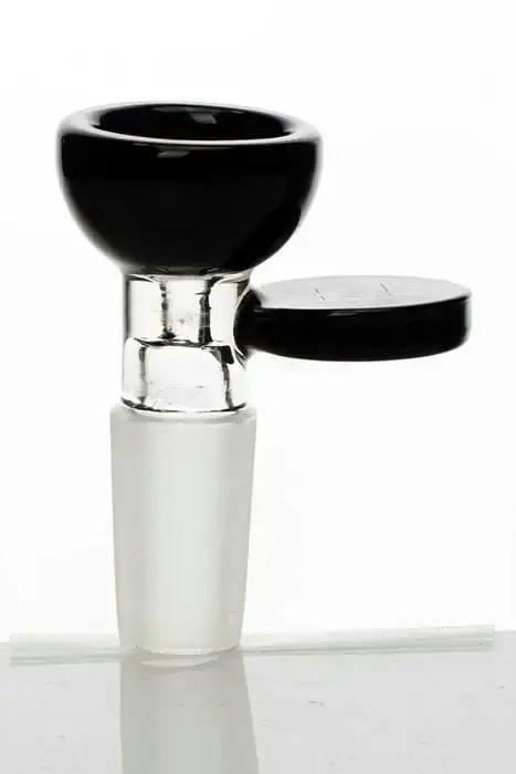 14mm Thick Glass Bowl with Round Handle - Black