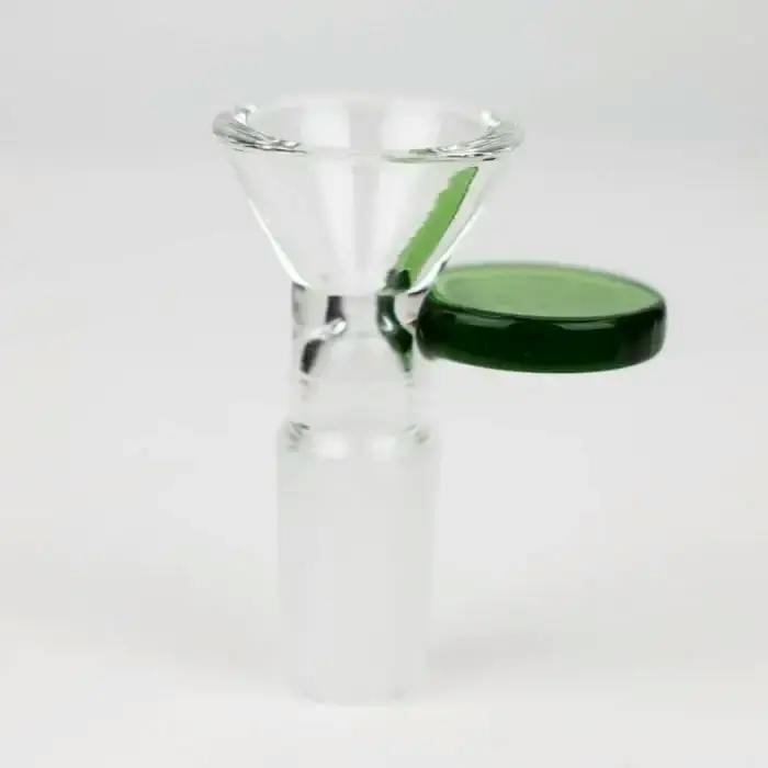 14mm Glass Bowl With Round Handle - Green
