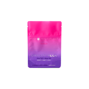 Moonlight | 10-count Crescent Moon CBD/THC Gummies | Watermelon