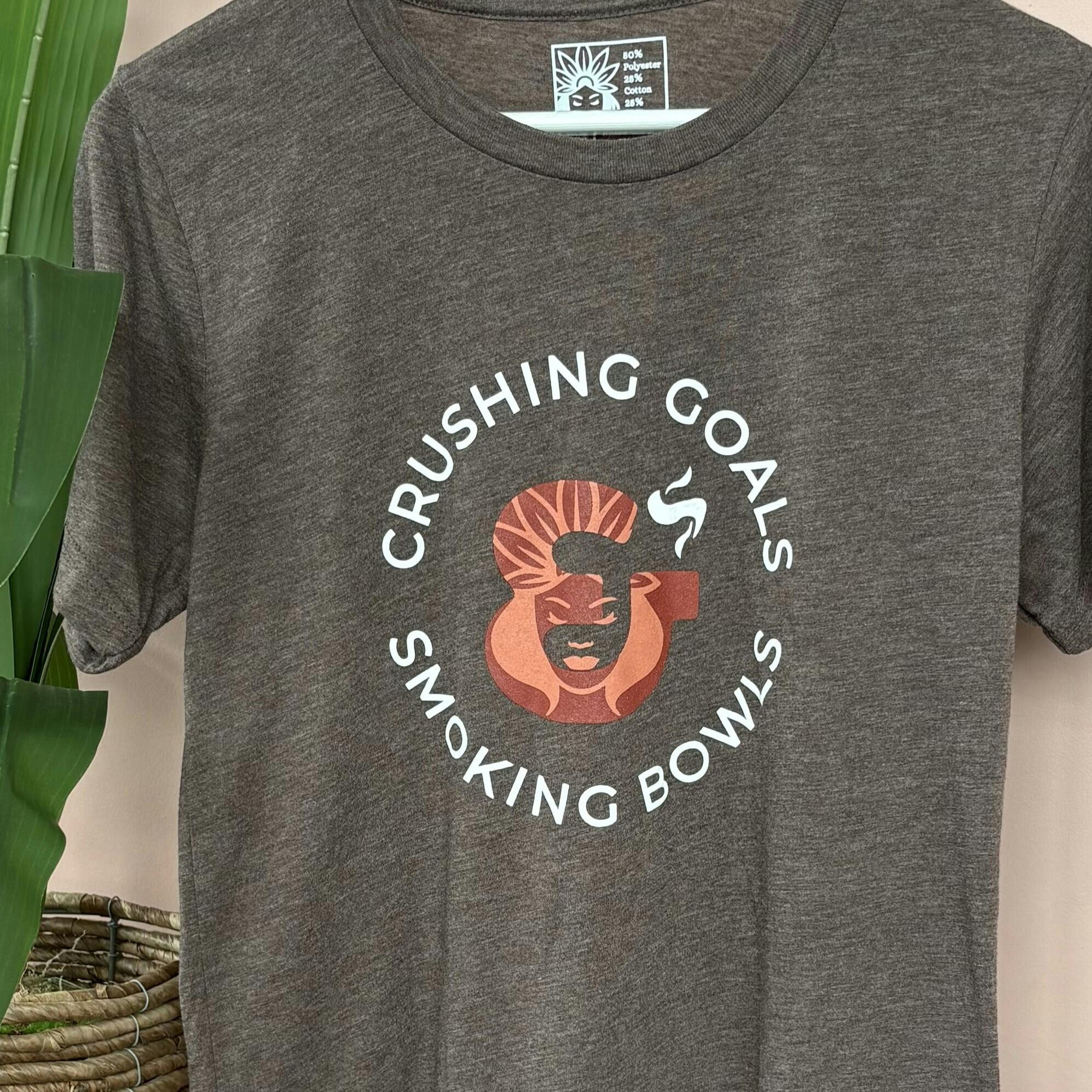 Pot Mama's | Crushing Goals & Smoking Bowls | Brown T-Shirt