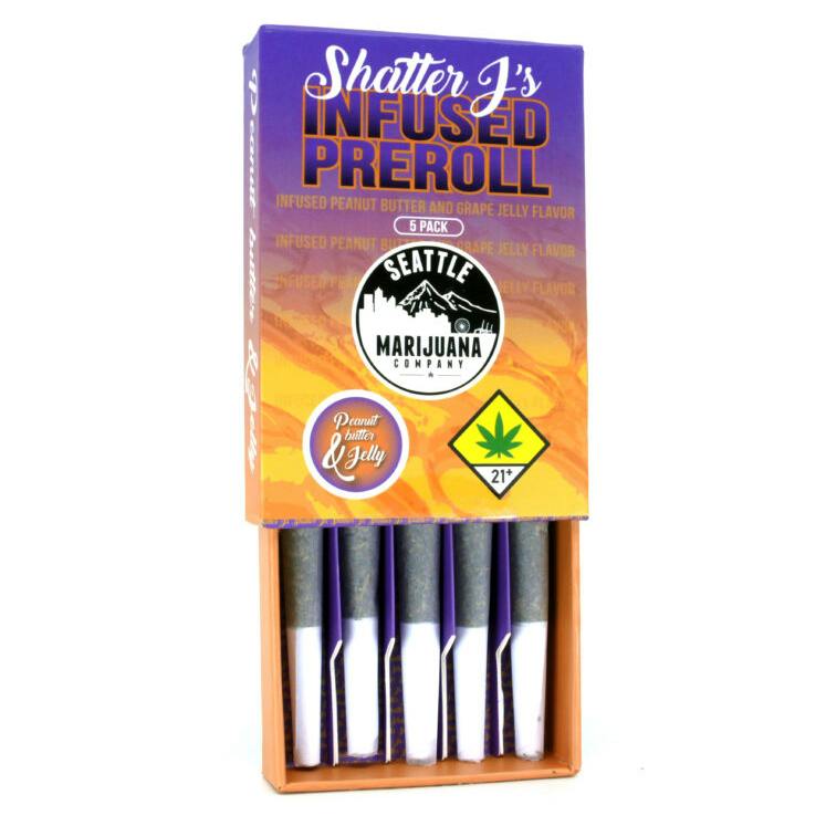 Shatter J's Infused Pre-roll Peanut Butter Jelly 5 Pack