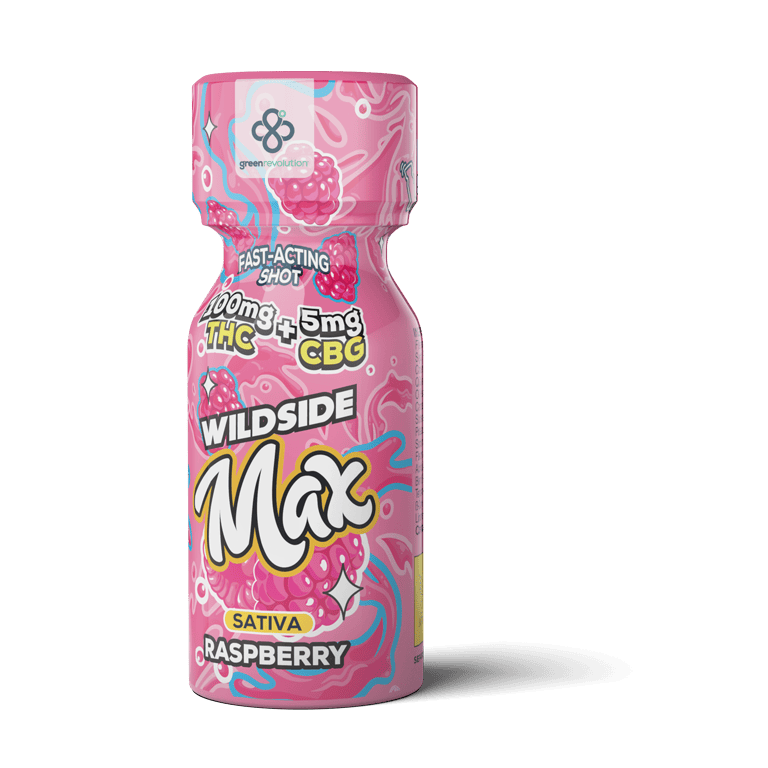 Wildside Beverage Sativa Raspberry MAX 100mg THC + 5mg CBG Shot