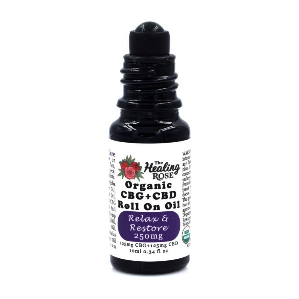 CBD Roll-On | Healing Rose | Relax & Restore | 1:1 CBG:CBD | 250mg | 10ml