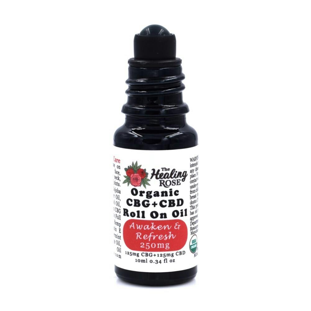 CBD Roll-On | Healing Rose | Awaken & Refresh | 1:1 CBG:CBD | 250mg | 10ml