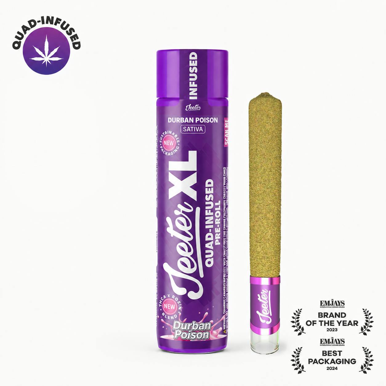 Jeeter | XL | Durban Poison | 2g Infused Pre-roll