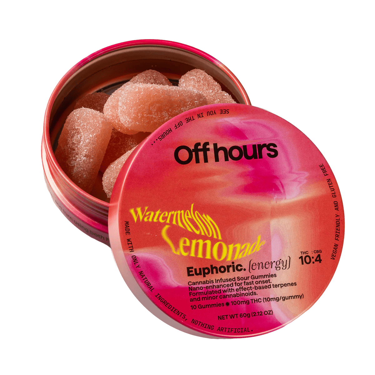 Off Hours | Watermelon Lemonade | *Euphoric.* (Energy) | 10:4 | Gummies | 10 pack - 100 mg - 10 Pack