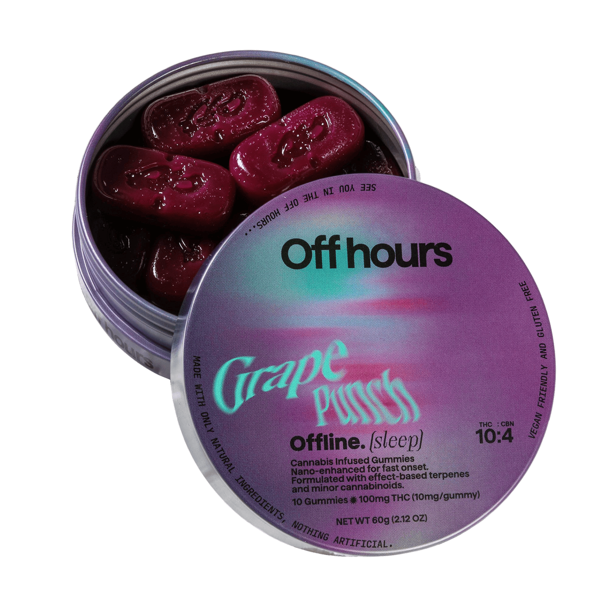 Off Hours | Grape Punch | *Offline.* (Sleep) | 10:4 | Gummies | 10 pack - 100 mg - 10 Pack