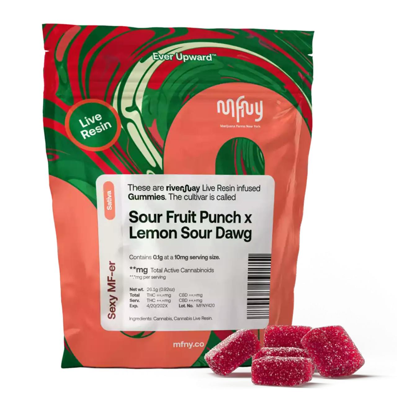 MFNY | Sour Fruit Punch X Lemon Sour Dawg | 10 pack | Live Resin Gummies - 100 mg - 10 Pack