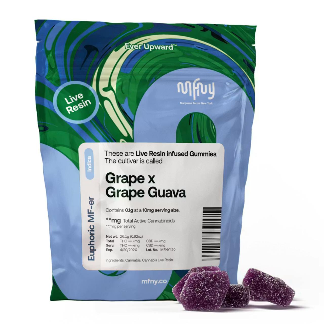 MFNY | Grape x Grape Guava | 10 pack | Live Resin Gummies - 100 mg - 10 Pack
