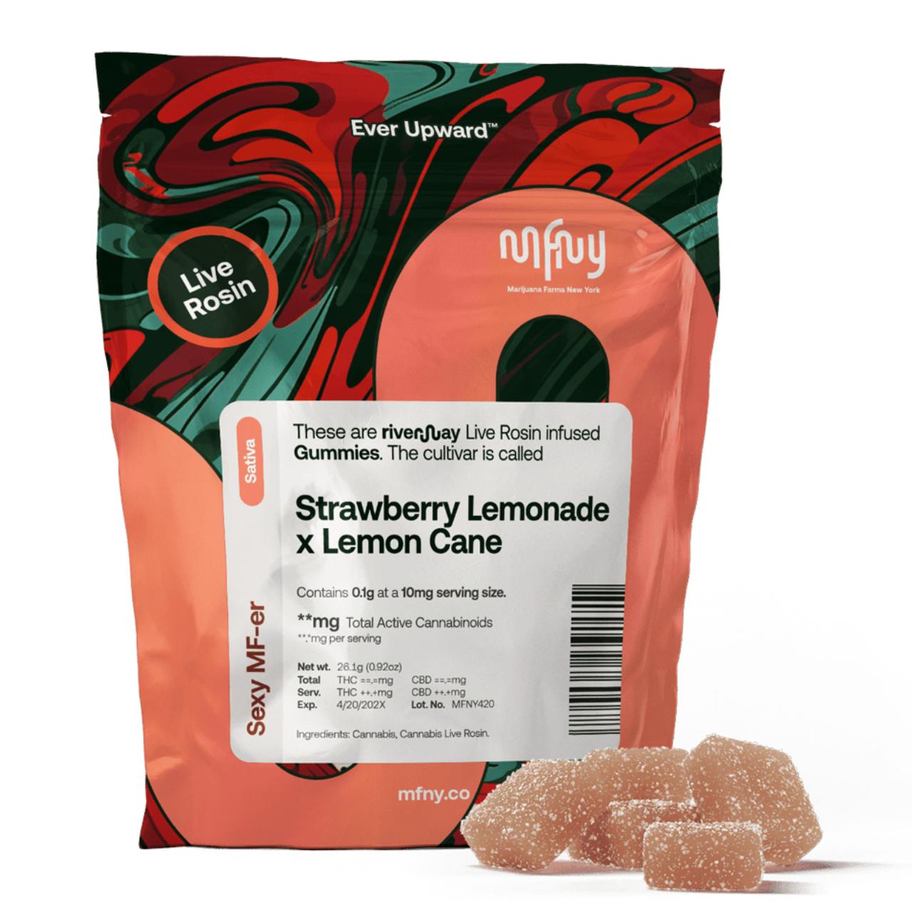 MFNY | Strawberry Lemonade X Lemon Cane | 10 pack | Live Rosin Gummies - 100 mg - 10 Pack