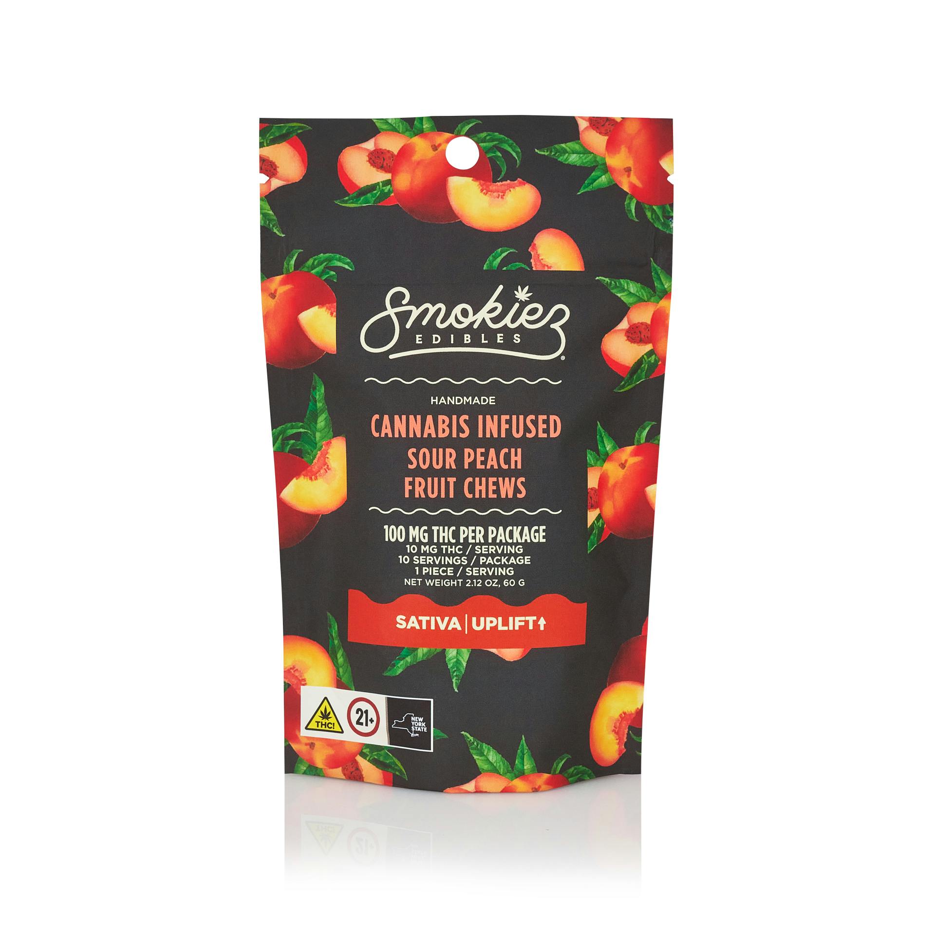 Smokiez | Sour Peach | Sativa | 100mg | 10 Pack | Gummies - 100 mg - 10 Pack