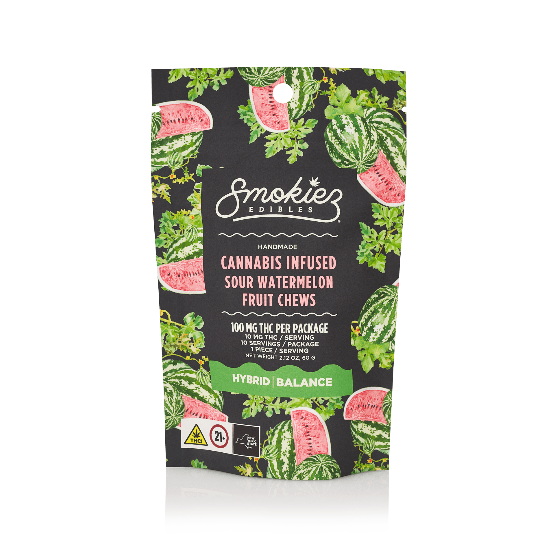 Smokiez | Sour Watermelon | Hybrid | 100mg | Scored Single Piece | Gummy - 100 mg