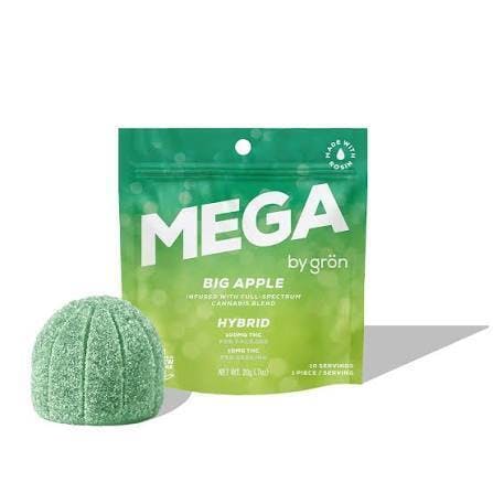 Grön | MEGA | Big Apple | 100mg | Gummy - 100 mg