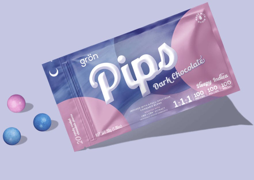 Grön | Pips | Dark Chocolate | *Sleepy Indica* | 1:1:1 - 100 mg